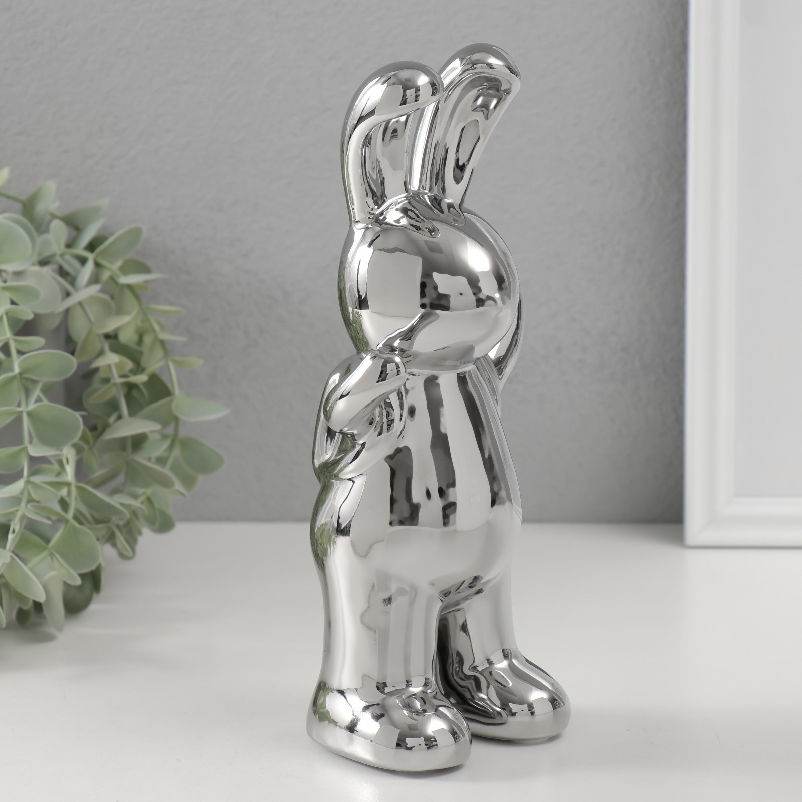 Изображение товара Сувенир керамика Модный зайка серебро 7х95х22 см 10212805