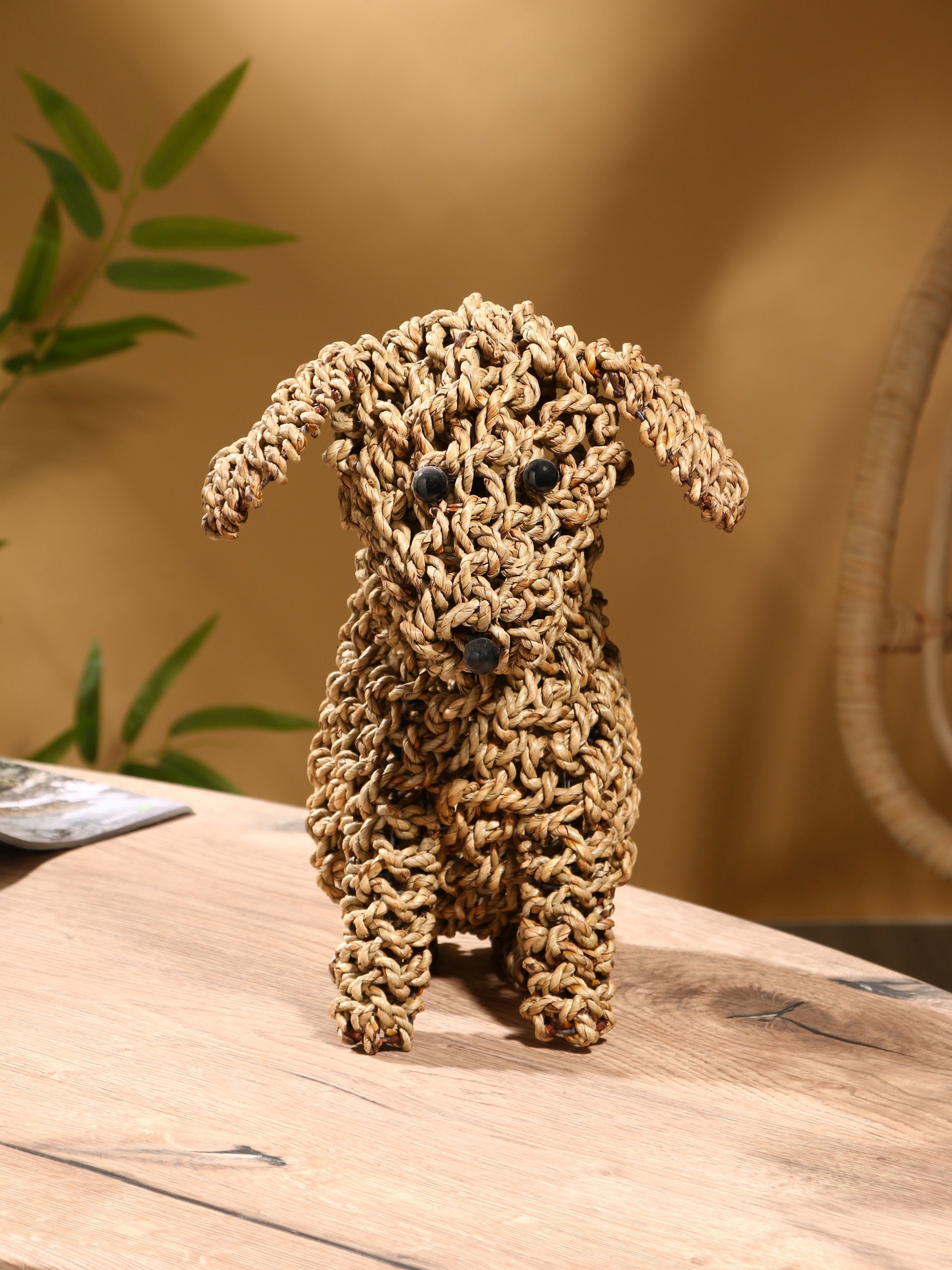 Изображение товара Сувенир плетёный Собака сиграсс 33х26х33х см светлая 10464085