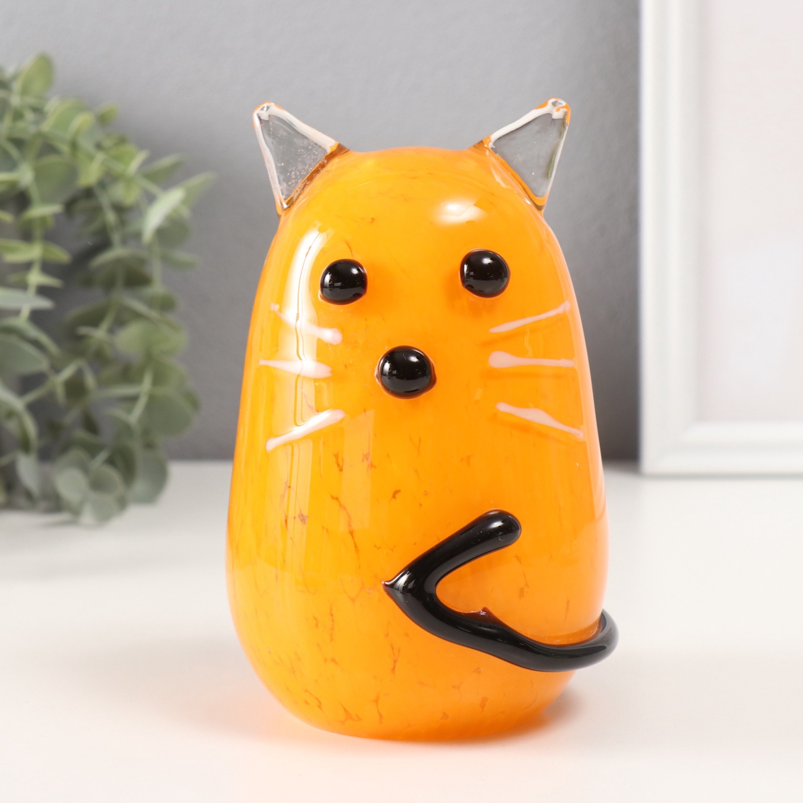 Изображение товара Сувенир стекло Рыжий котик 9х9х16 см 10686652