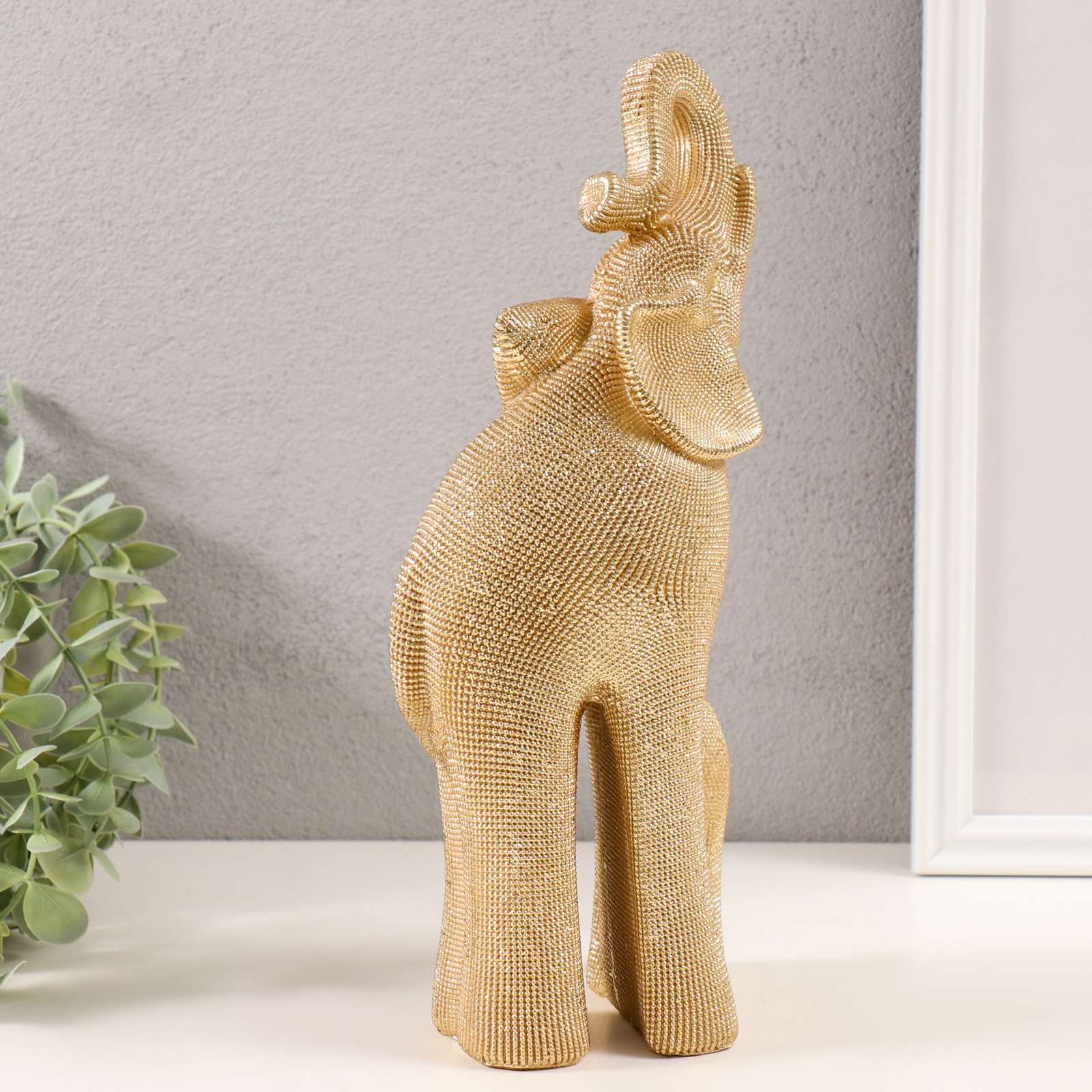 Изображение товара Сувенир полистоун 3D Слон со слонёнком тёмное золото 135х8х285 см 10203899