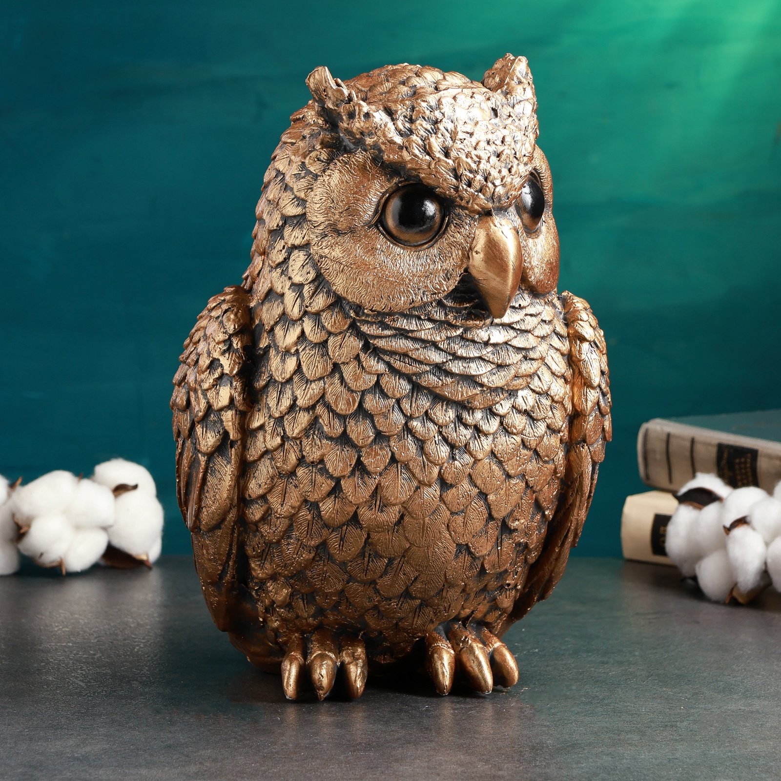 Изображение товара Копилка Сова средняя бронза 25х20х30см