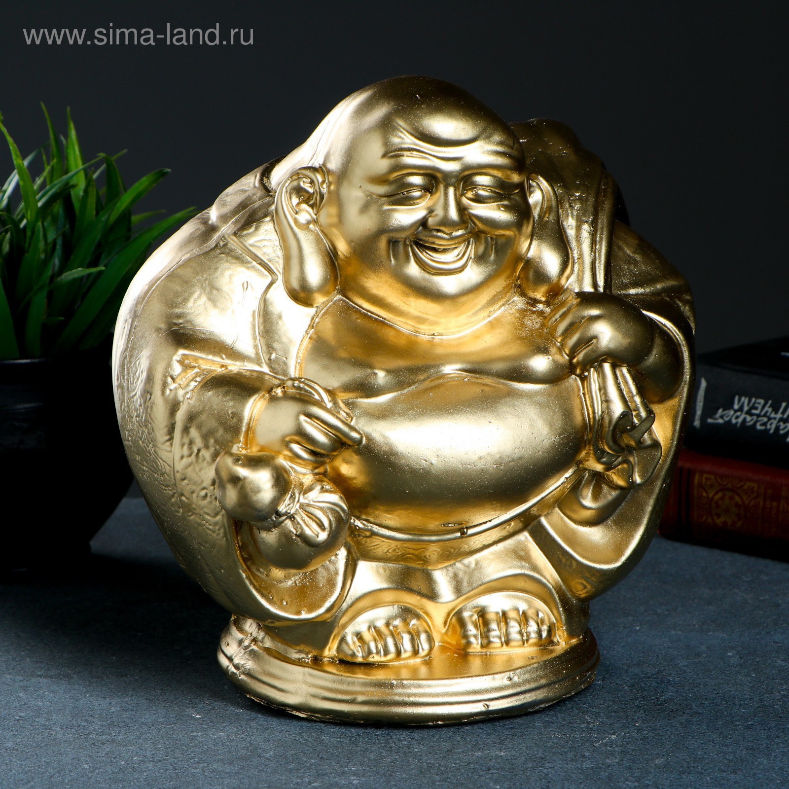 Изображение товара Копилка Хотей с мешком золото 22x22 см