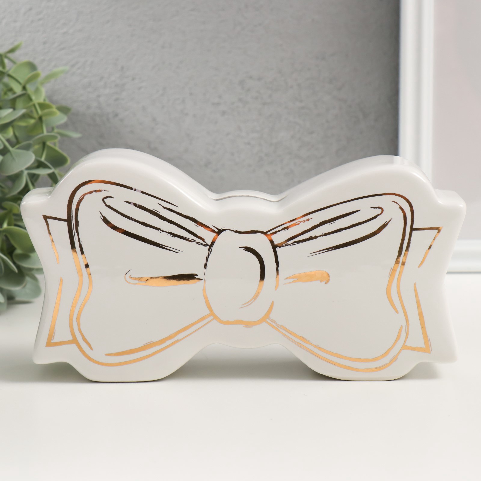 Изображение товара Копилка керамика Белый бант 20х5х11 см 9735408