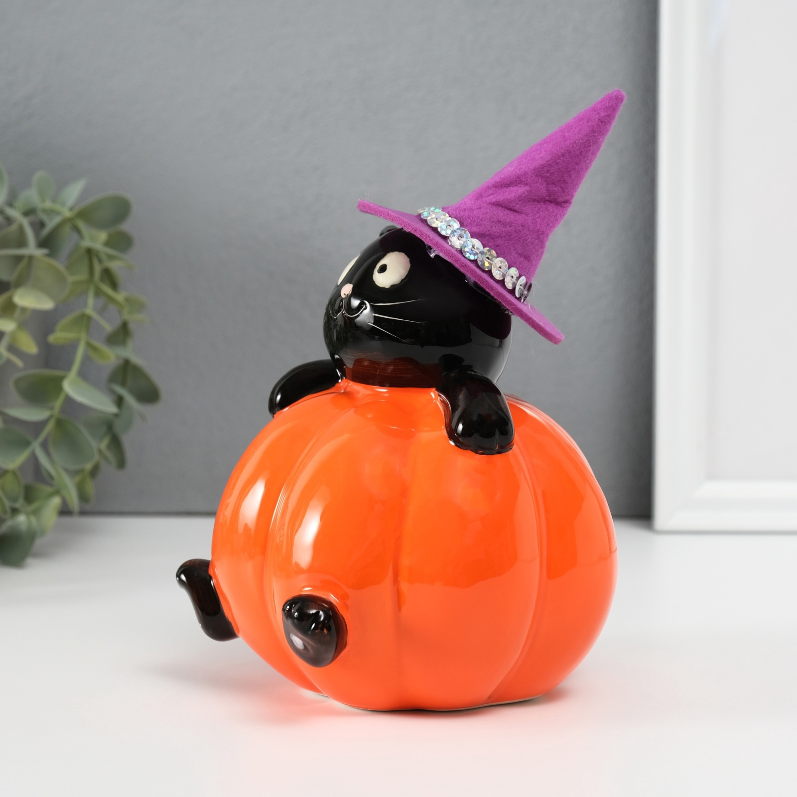 Изображение товара Копилка керамика Котик в тыкве 117х12х134 см 10327658