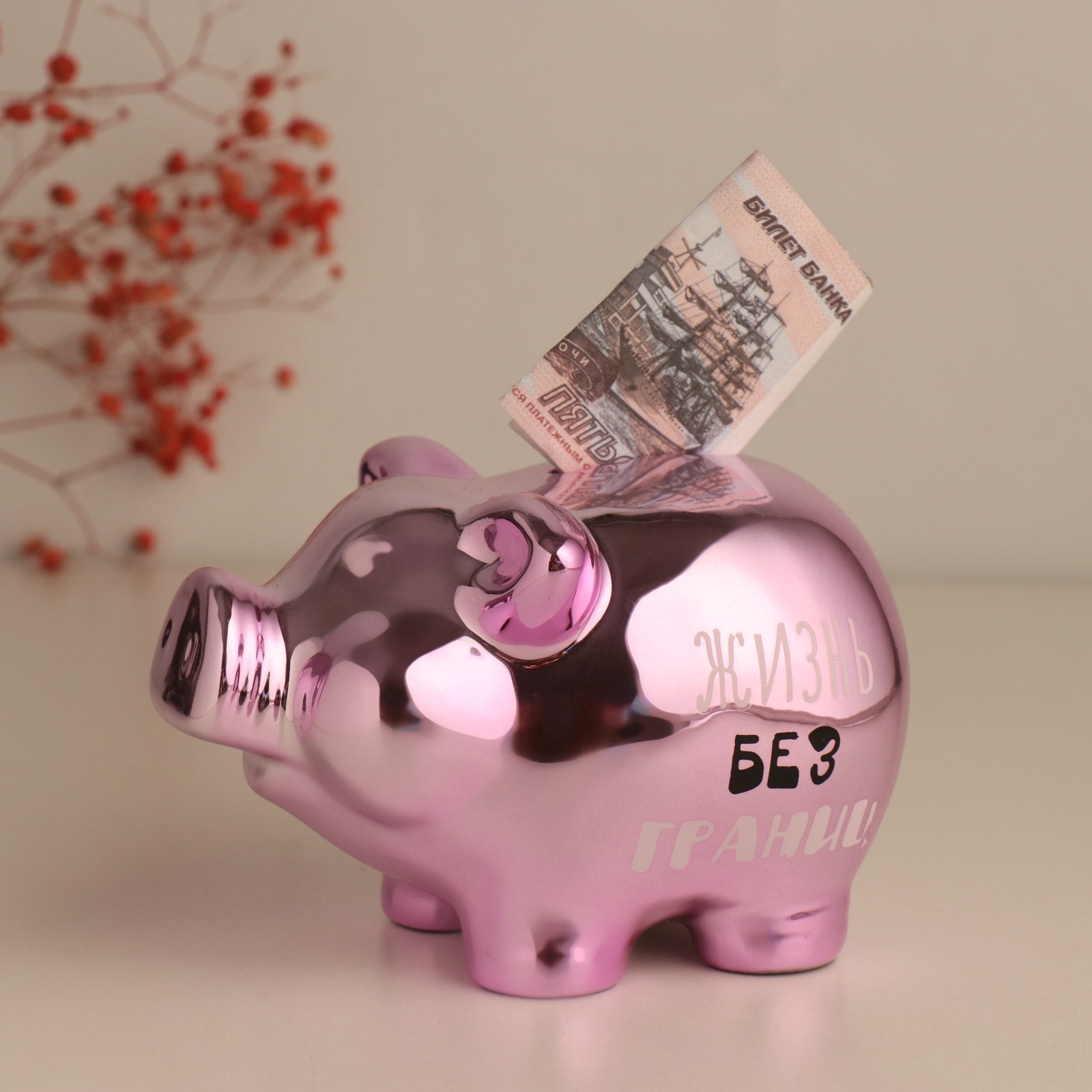 Изображение товара Копилка керамика Хрюша в загоне - Не ставь мне рамки. Жизнь без границ 155х11.7х9.5 см 1052431