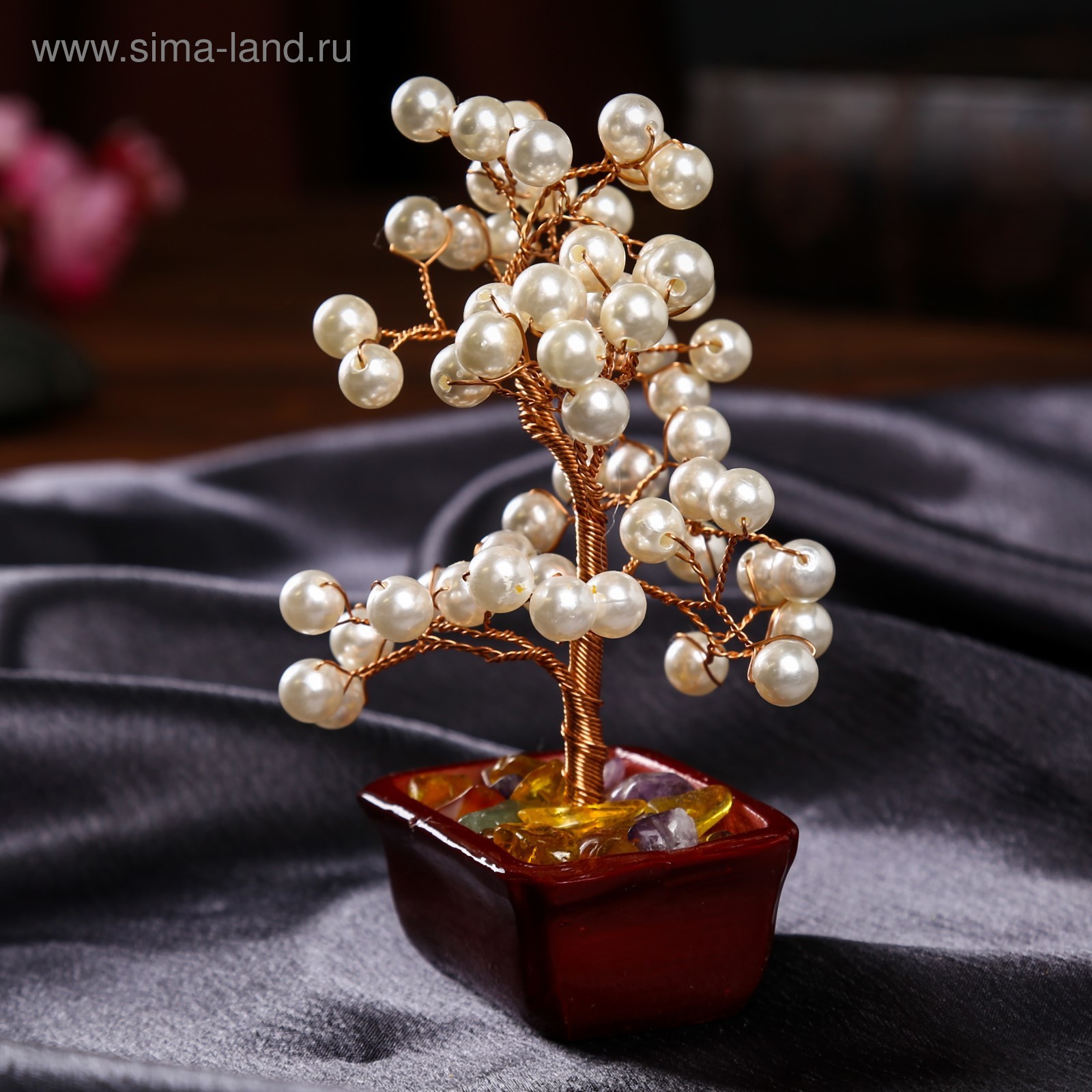 Изображение товара Сувенир бонсай Жемчужное денежное дерево 60 шт МИКС 165х10х55 см 4304097