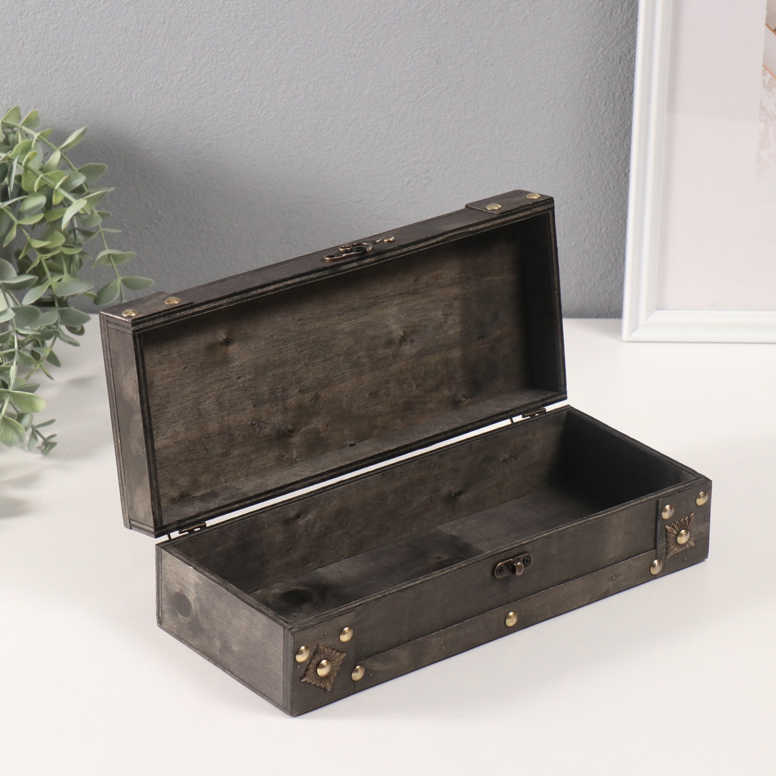 Изображение товара Шкатулка древесная Графит 11,5×28,8×8 см