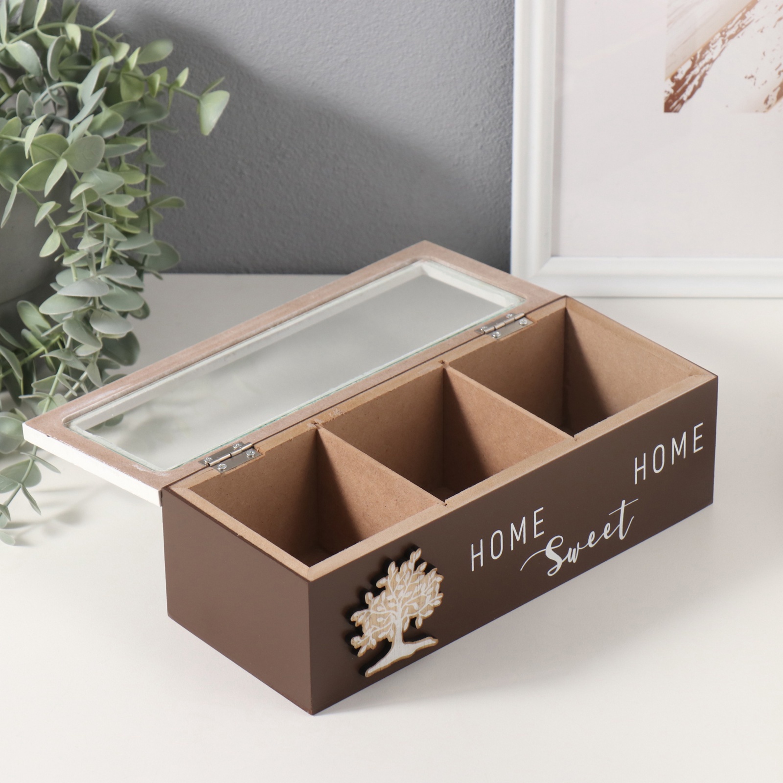 Изображение товара Шкатулка дерево 3 деления Дерево 96х237х7 см 10702231