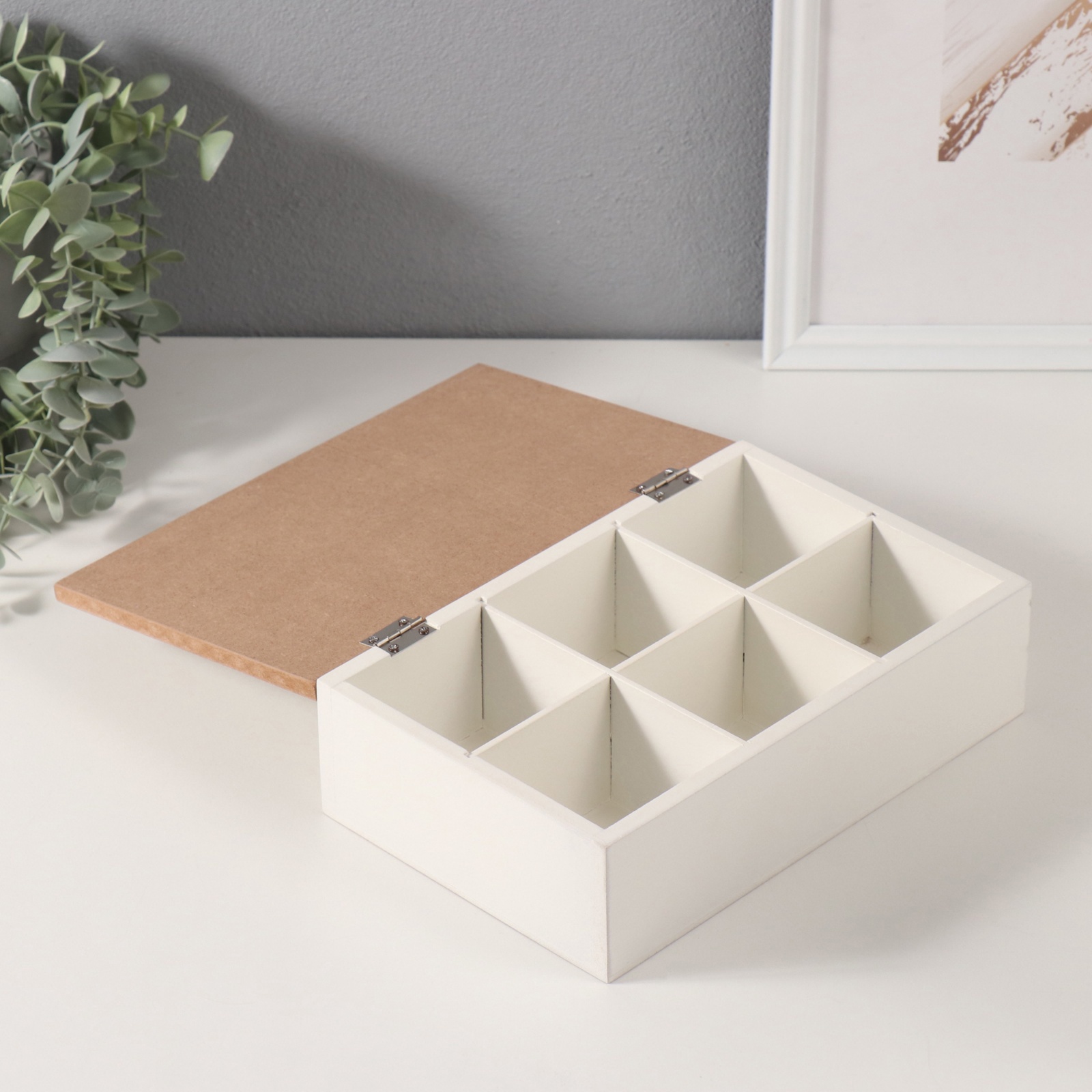 Изображение товара Шкатулка дерево 6 делений «Велосипед» 23×15×7 см