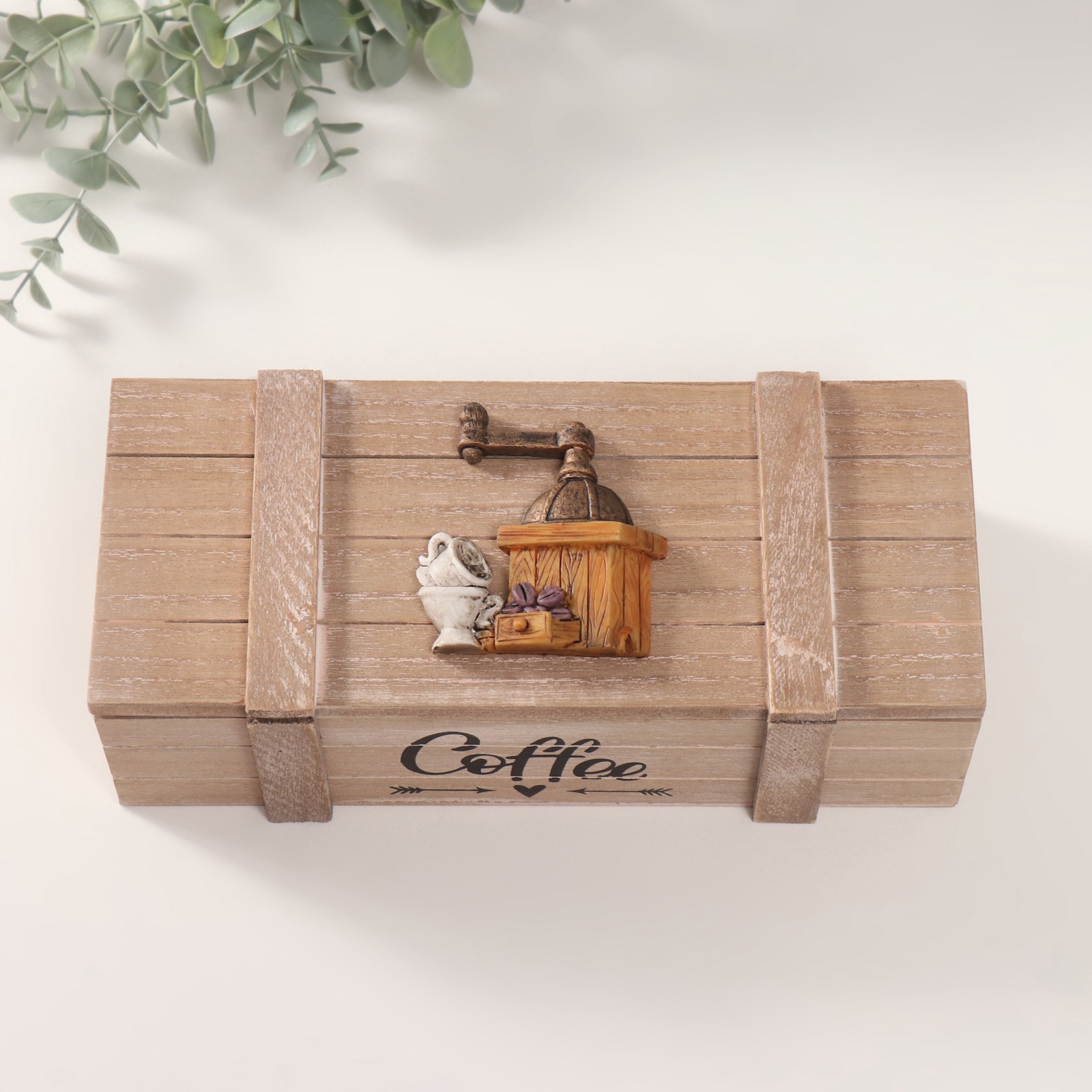 Изображение товара Шкатулка дерево с делениями Кофемолка 105х24х75 см 10704957