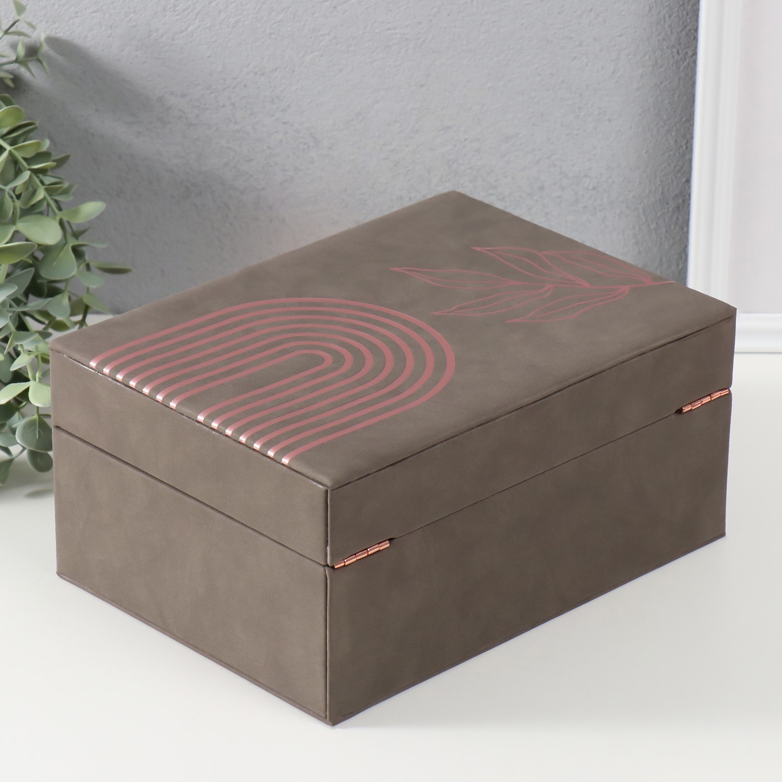 Изображение товара Шкатулка кожзам для украшений Веточка. Радуга коричневый 18х245х11 см 10524196