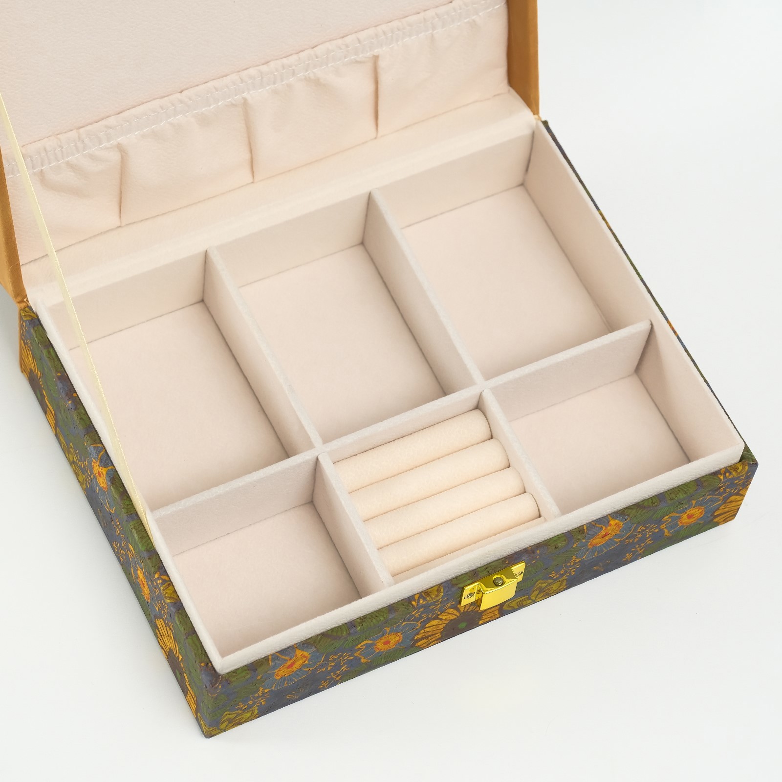 Изображение товара Шкатулка кожзам для украшений Подсолнухи пробка 165х215х7 см 10527728