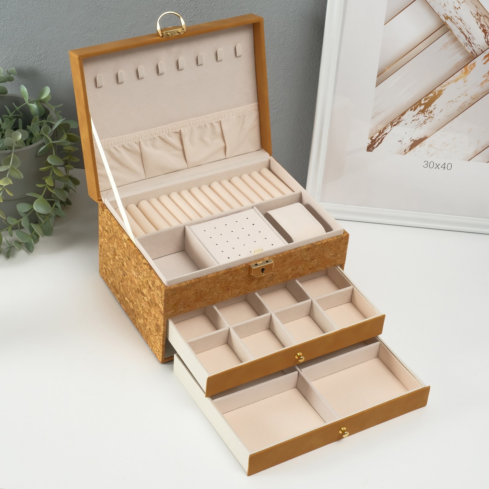 Изображение товара Шкатулка кожзам для украшений Пробка 175х235х14 см 10527734