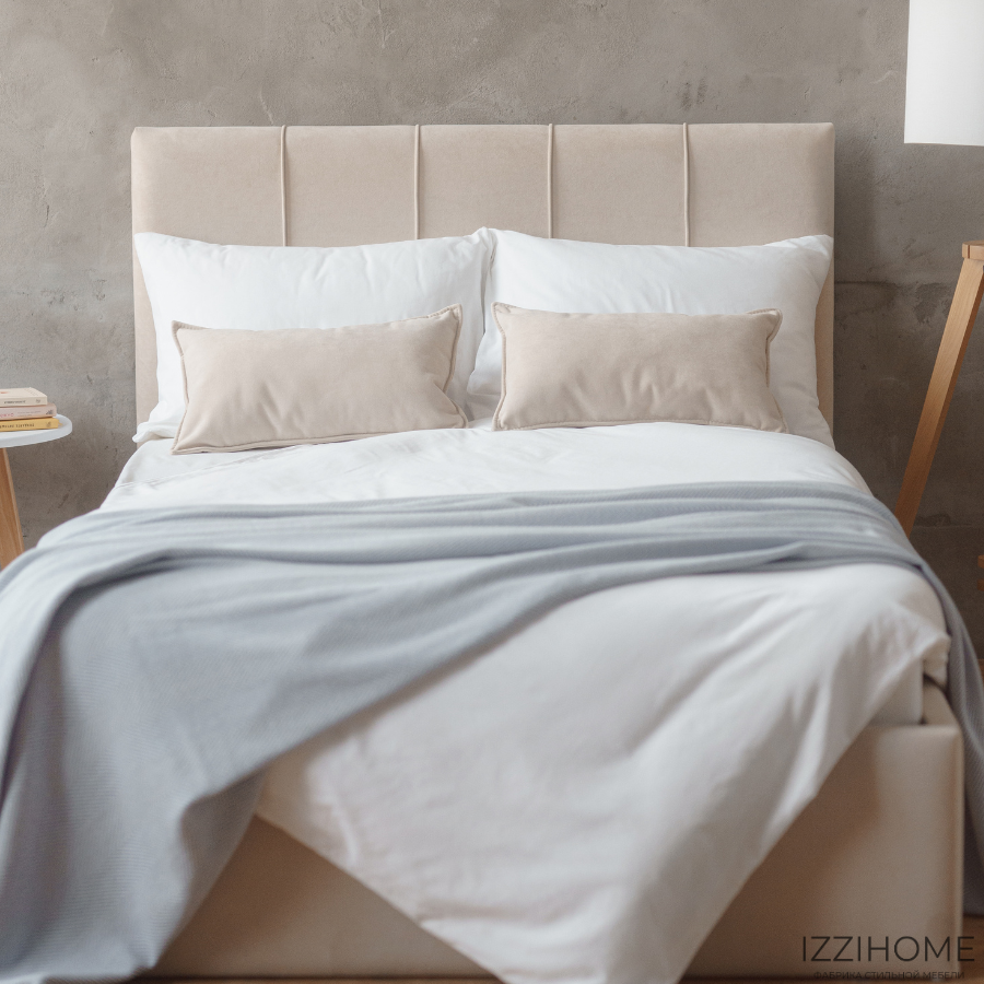 Изображение товара Двуспальная кровать Izzihome Seven 149x100x212 см бежевый ДСП с подъемным механизмом