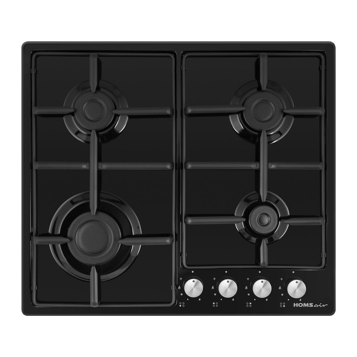 Изображение товара Газовая варочная панель Homsair HGE643GBK 60 см 4 конфорки цвет черный