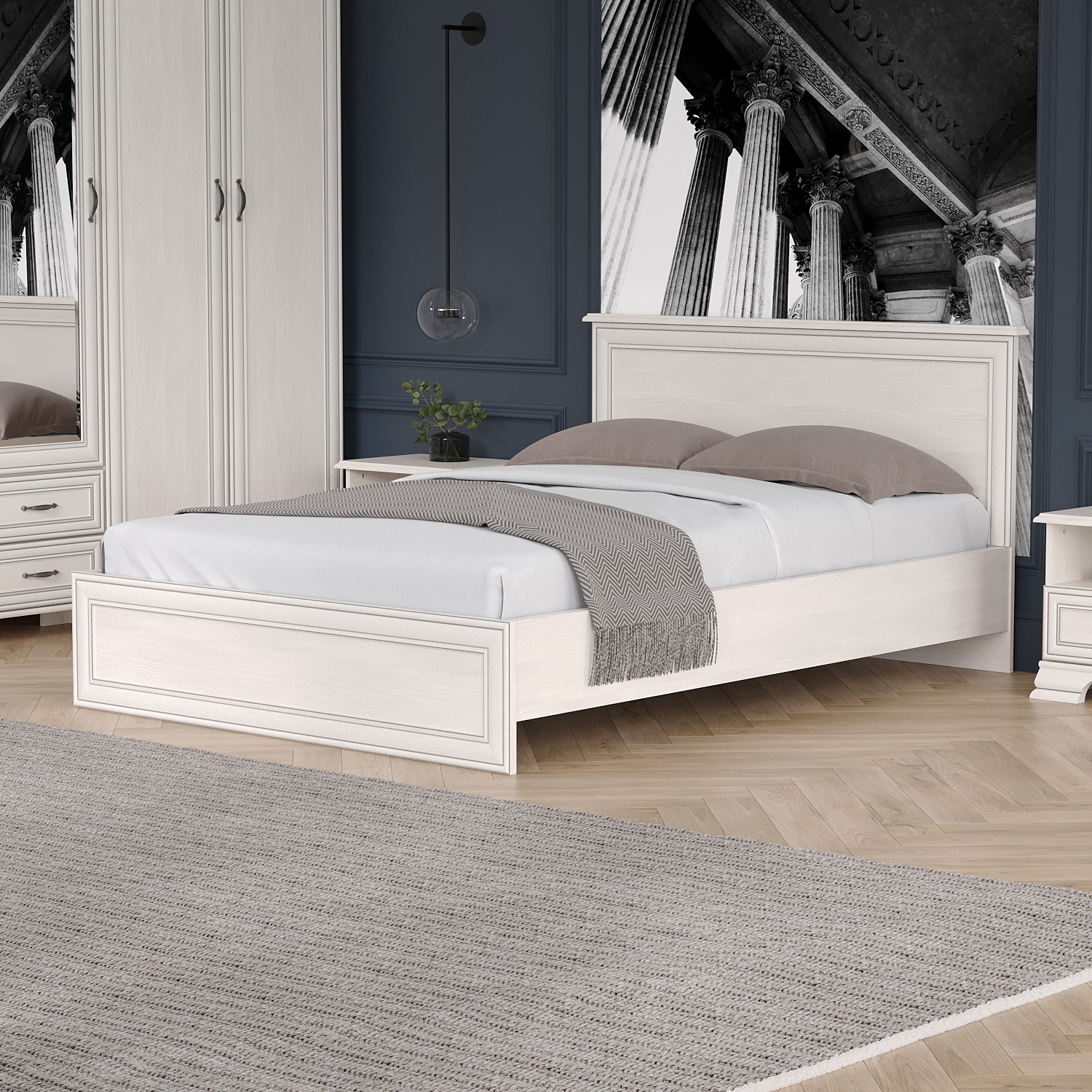 Изображение товара Кровать ANREX Tiffany 120 кремовая 207.9x93.6x131.1 см ЛДСП