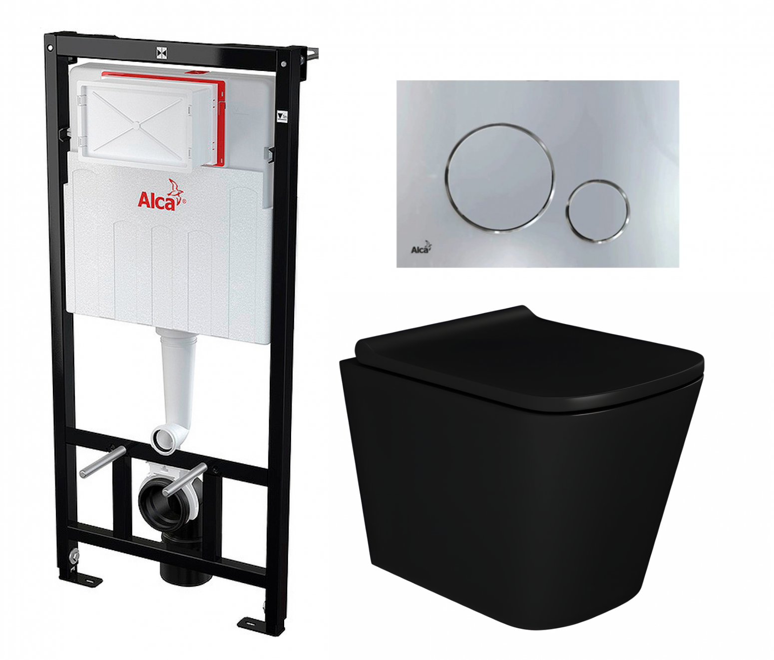 Изображение товара Комплект инсталляция с унитазом Alcaplast 554018 цвет черный