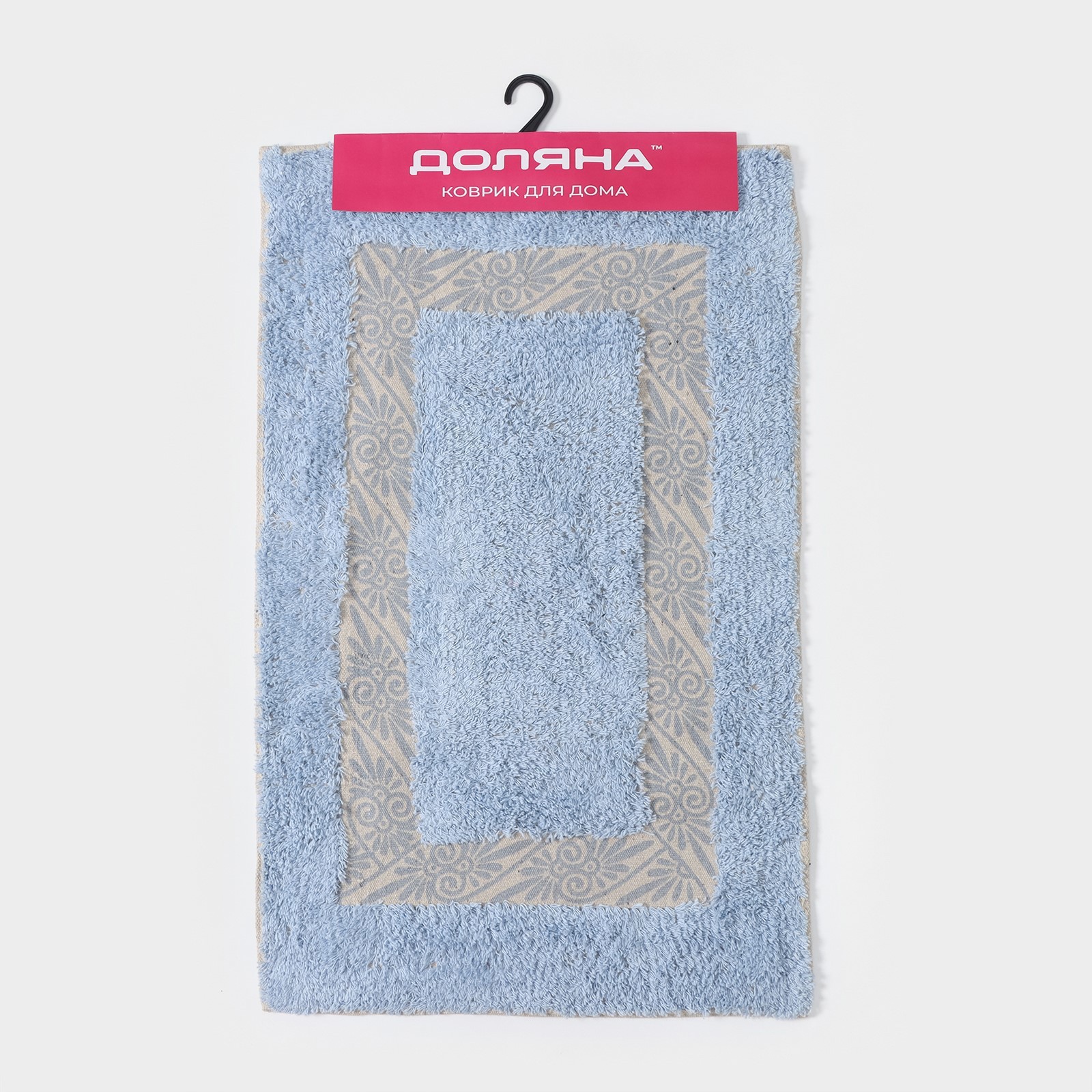 Изображение товара Коврик для ванной комнаты ДОЛЯНА 7394772 80x50 см цвет синий
