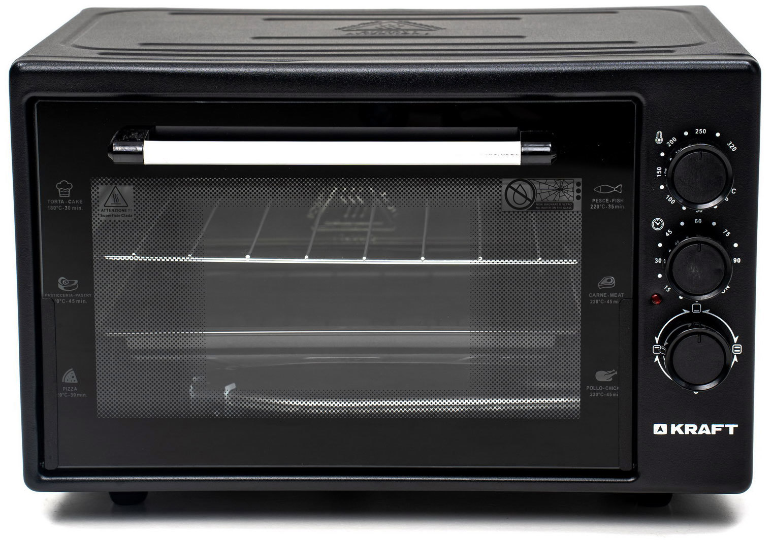 Изображение товара Электропечь Kraft KF-MO 3800 BL 38 л, механическое управление, таймер, черный