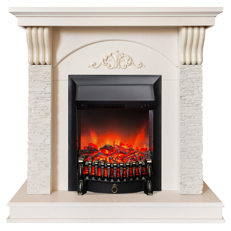 Изображение товара Каминокомплект Realflame Corfino STD/18 WT + Fobos Lux BL цвет Айвори
