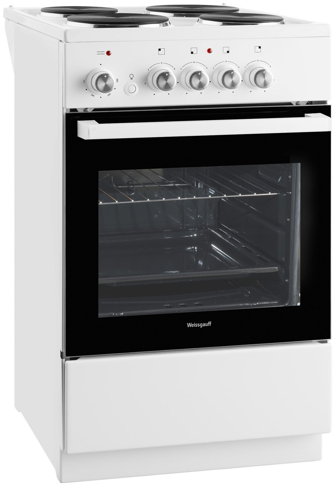 Изображение товара Электрическая плита с духовкой Weissgauff WES E2V00 WS белая 50x85x50 см