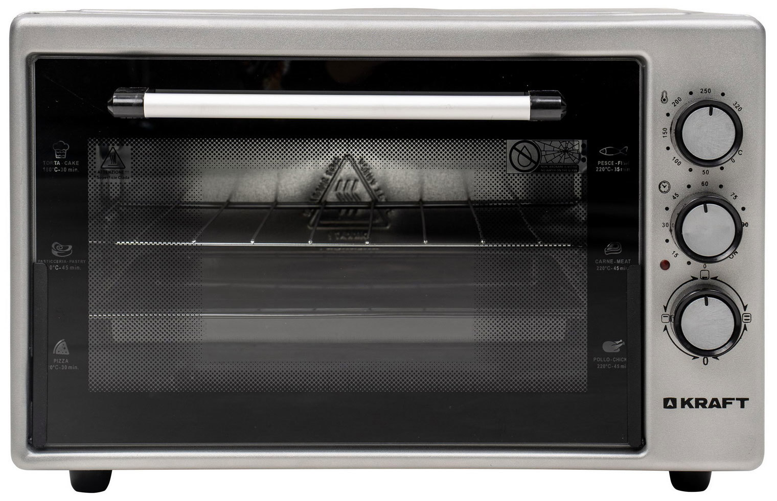 Изображение товара Электропечь Kraft KF-MO 3200 GR 32 литра серого цвета с механическим таймером