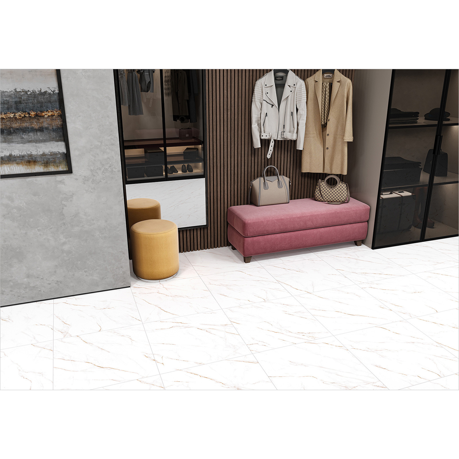 Изображение товара Керамогранит Alma Ceramica Neo Calacatta 60x60см бежевый ритуфицированный пол