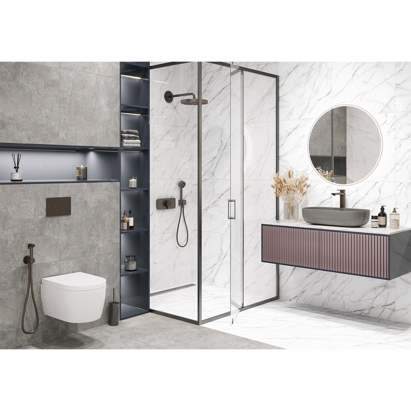 Изображение товара Керамогранит Alma Ceramica Neo Calacatta 60x60 см, серый, морозостойкий