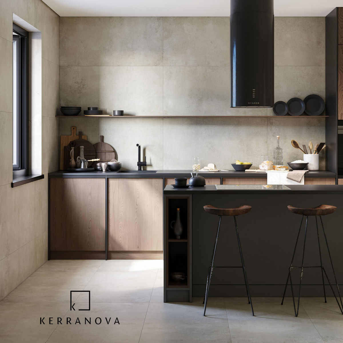 Изображение товара Керамогранит Kerranova Fabrika 600x1200 мм бетон серый для стен и пола