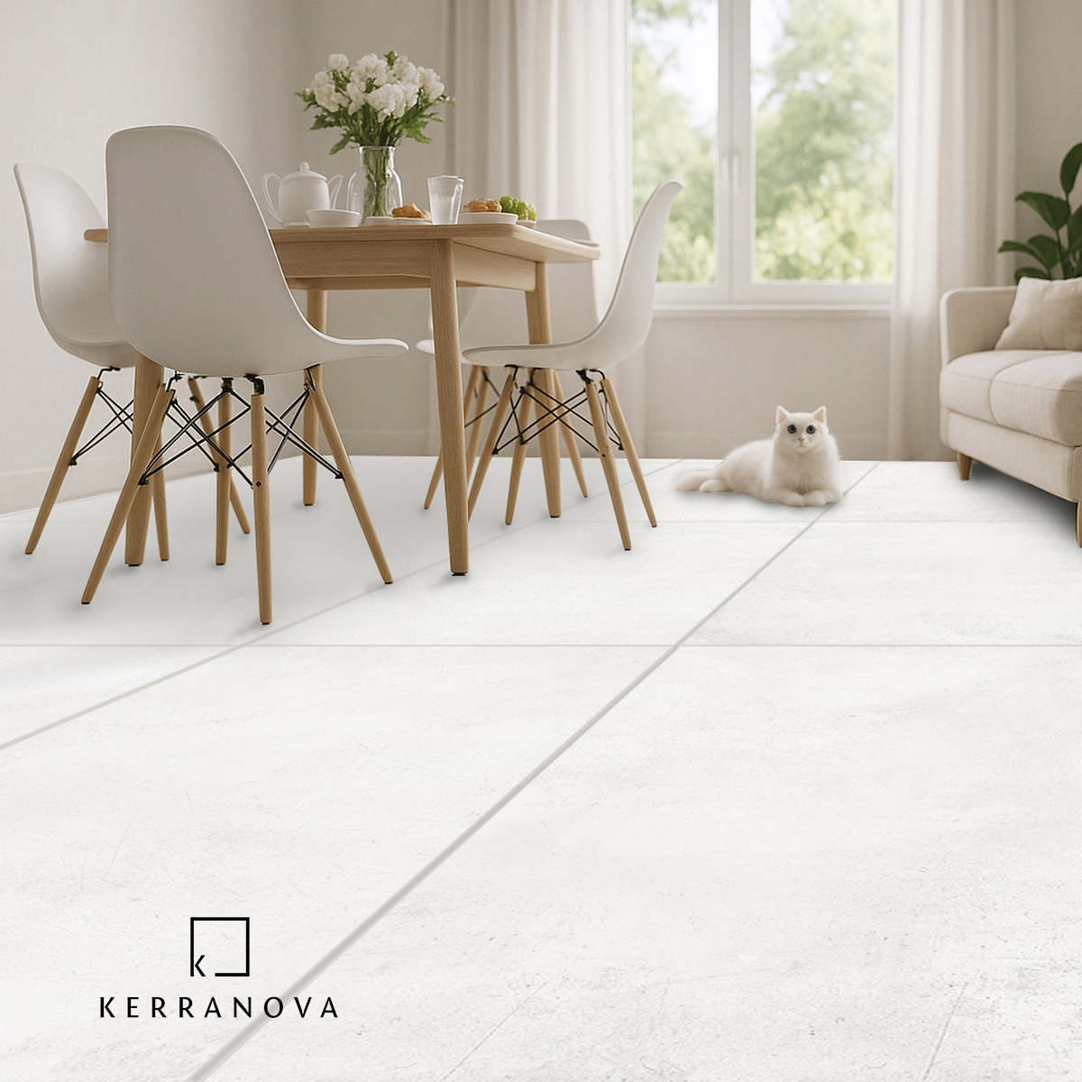 Изображение товара Керамогранит Kerranova Fabrika 600x1200 белый с эффектом бетон
