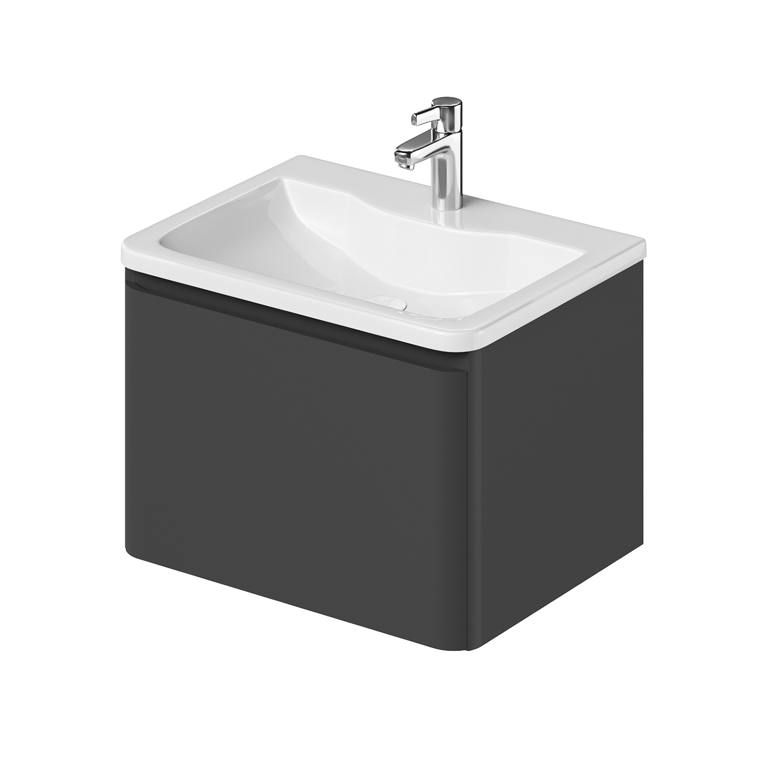 Изображение товара Подвесная тумба с раковиной Итана Roberto 60 см серый искусственный камень