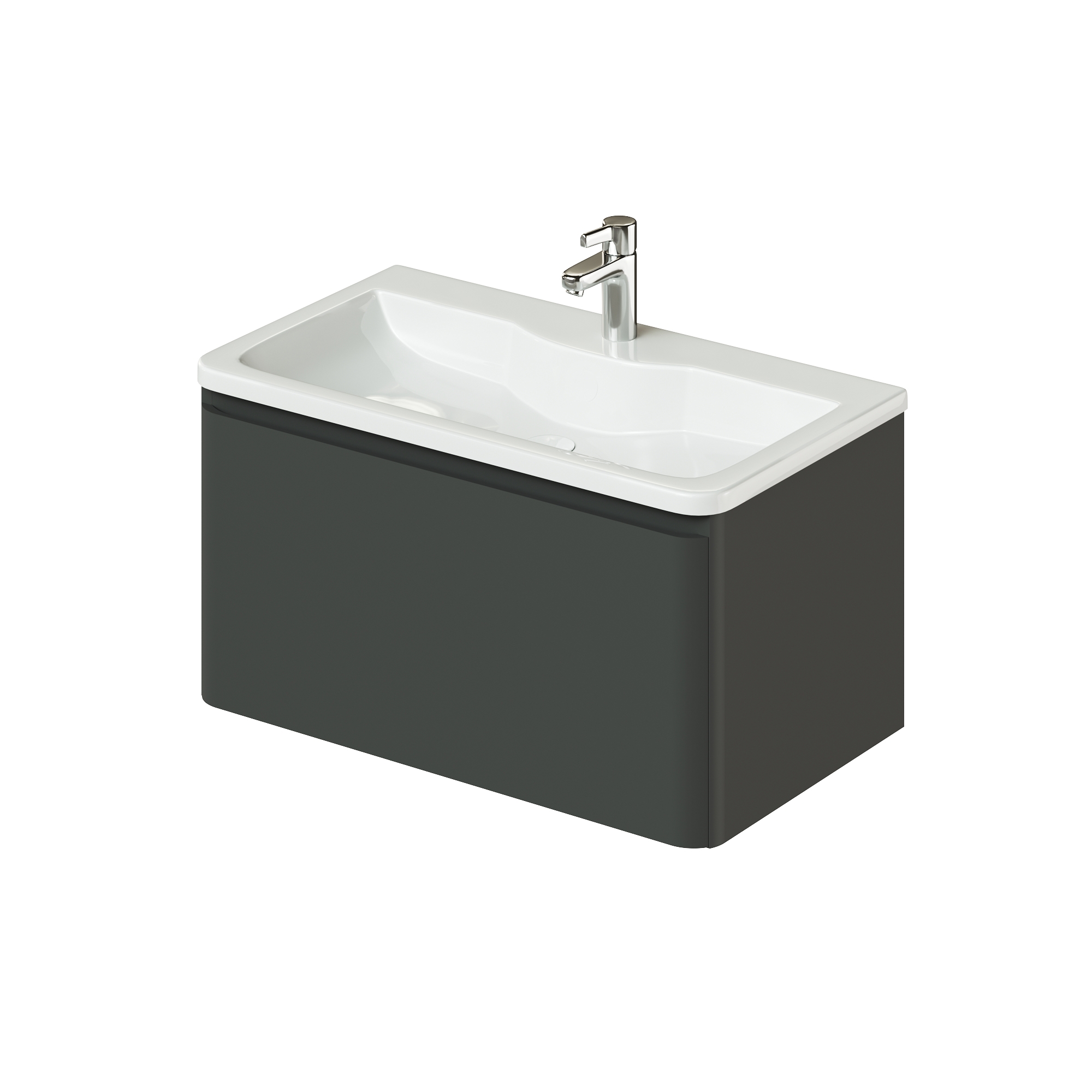 Изображение товара Тумба с раковиной подвесная Итана Roberto 80см цвет графит