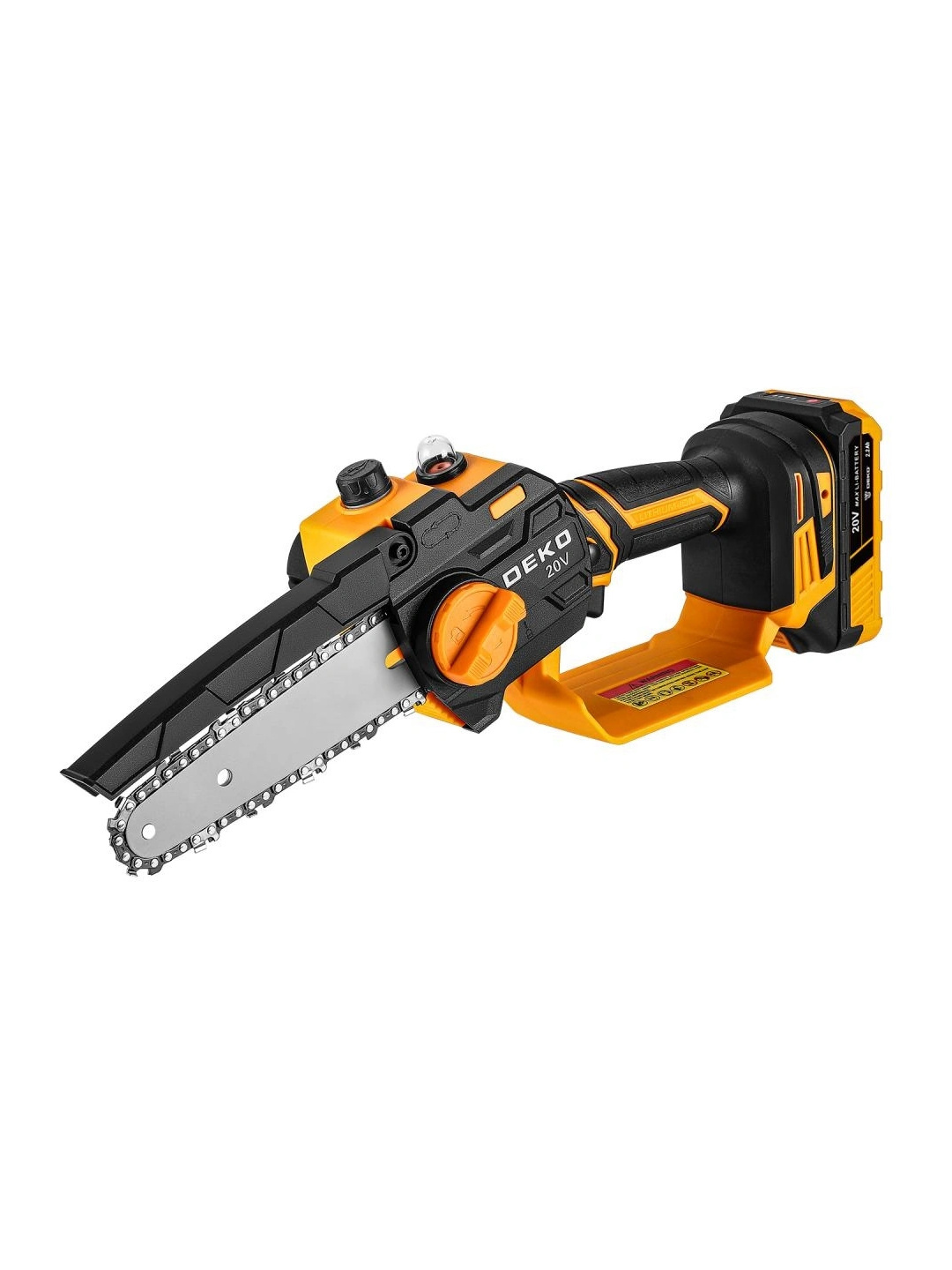 Изображение товара Аккумуляторная цепная пила DEKO DKCHS 20-6 PRO 20 В с шиной 15 см, 2 аккумулятора Изображение товара Аккумуляторная цепная пила DEKO DKCHS 20-6 PRO 20 В с шиной 15 см, 2 аккумулятора