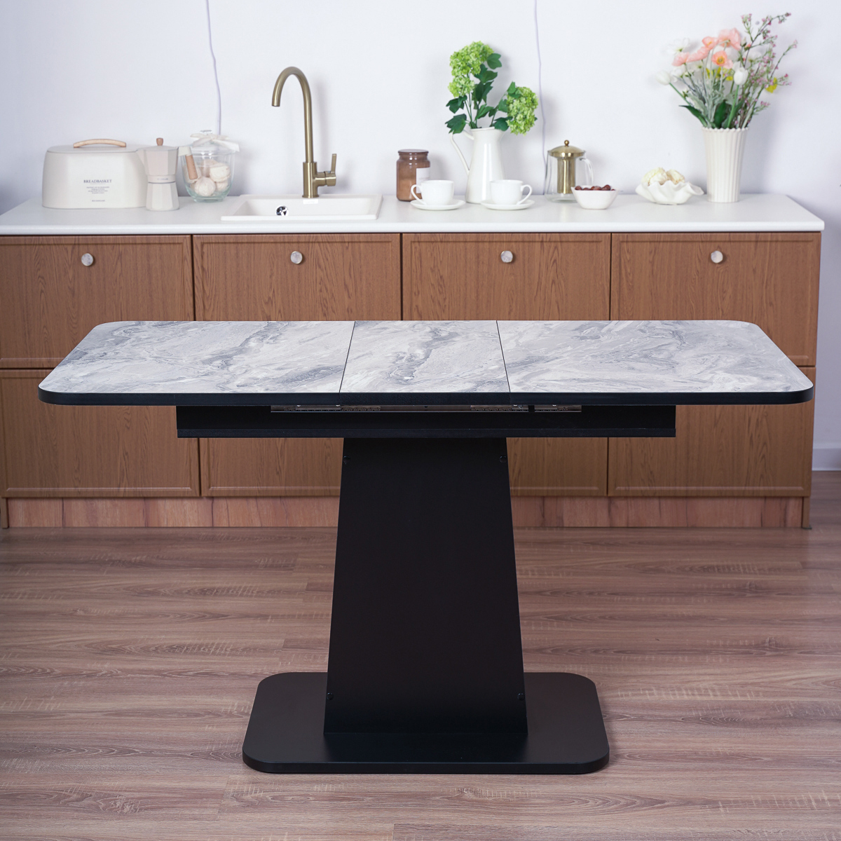 Изображение товара Кухонный раздвижной стол Frenesie Грант 108-138 см светлый серый пластик