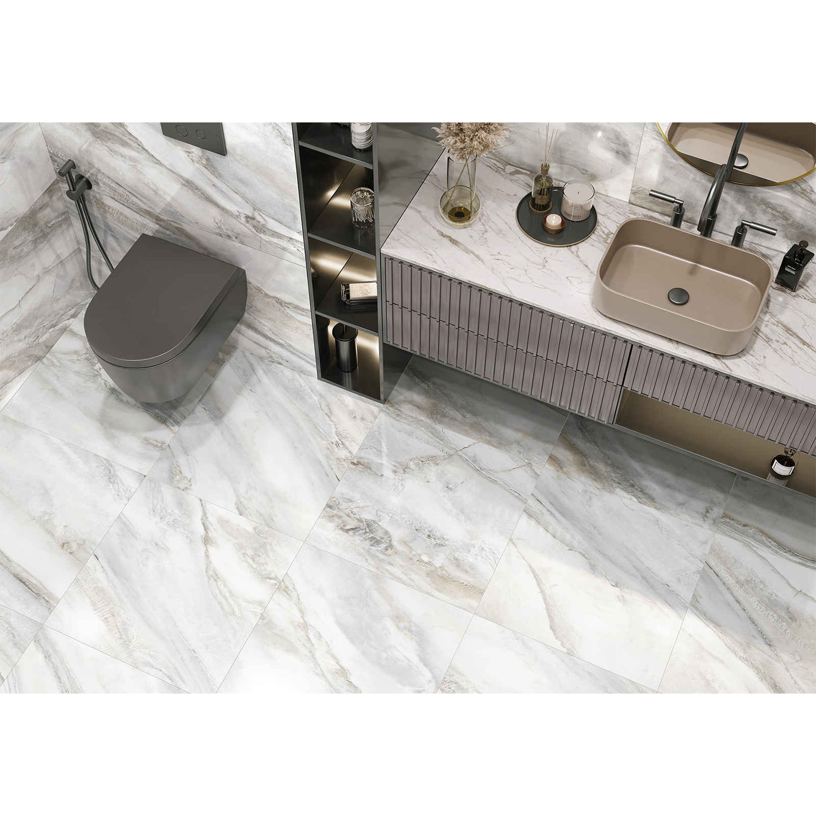 Изображение товара Керамогранит Light Limestone 60x60 см полированный светло-серый из Индии