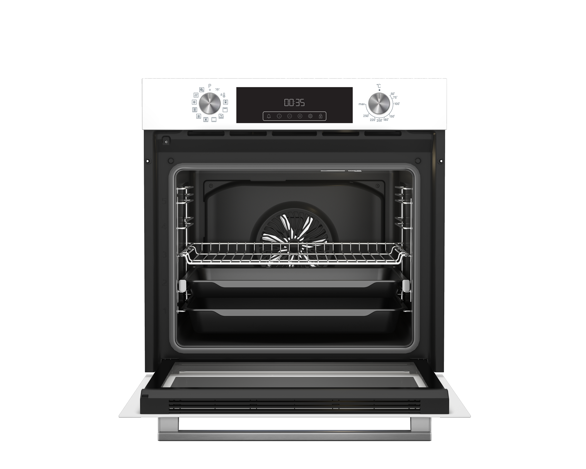 Встраиваемый духовой шкаф Hotpoint HFE9 1231 JSH WH 60x60x57 см цвет белый - 2