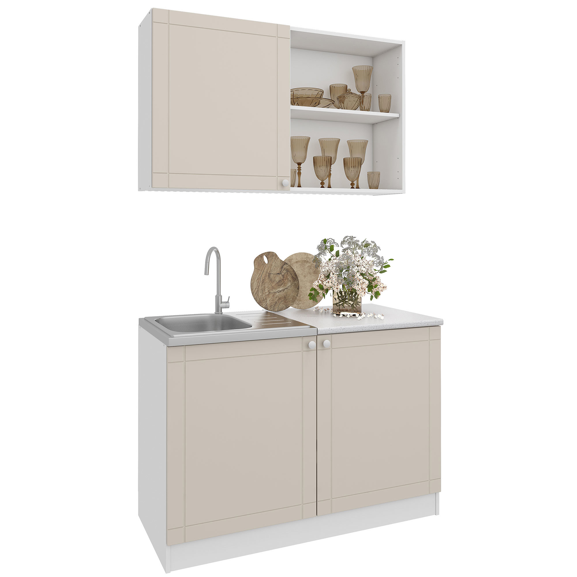Изображение товара Кухонный гарнитур Beneli Оля ЛДСП 120x215.5x60 см белый
