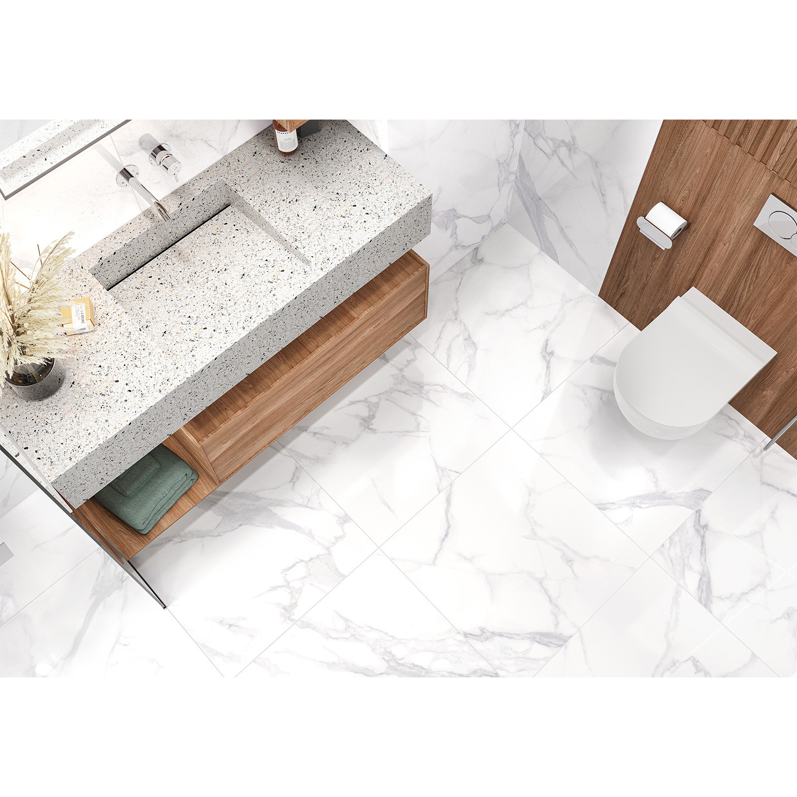 Изображение товара Керамогранит Lcm Dallas Silver 60x60см полированный белый ректифицированный