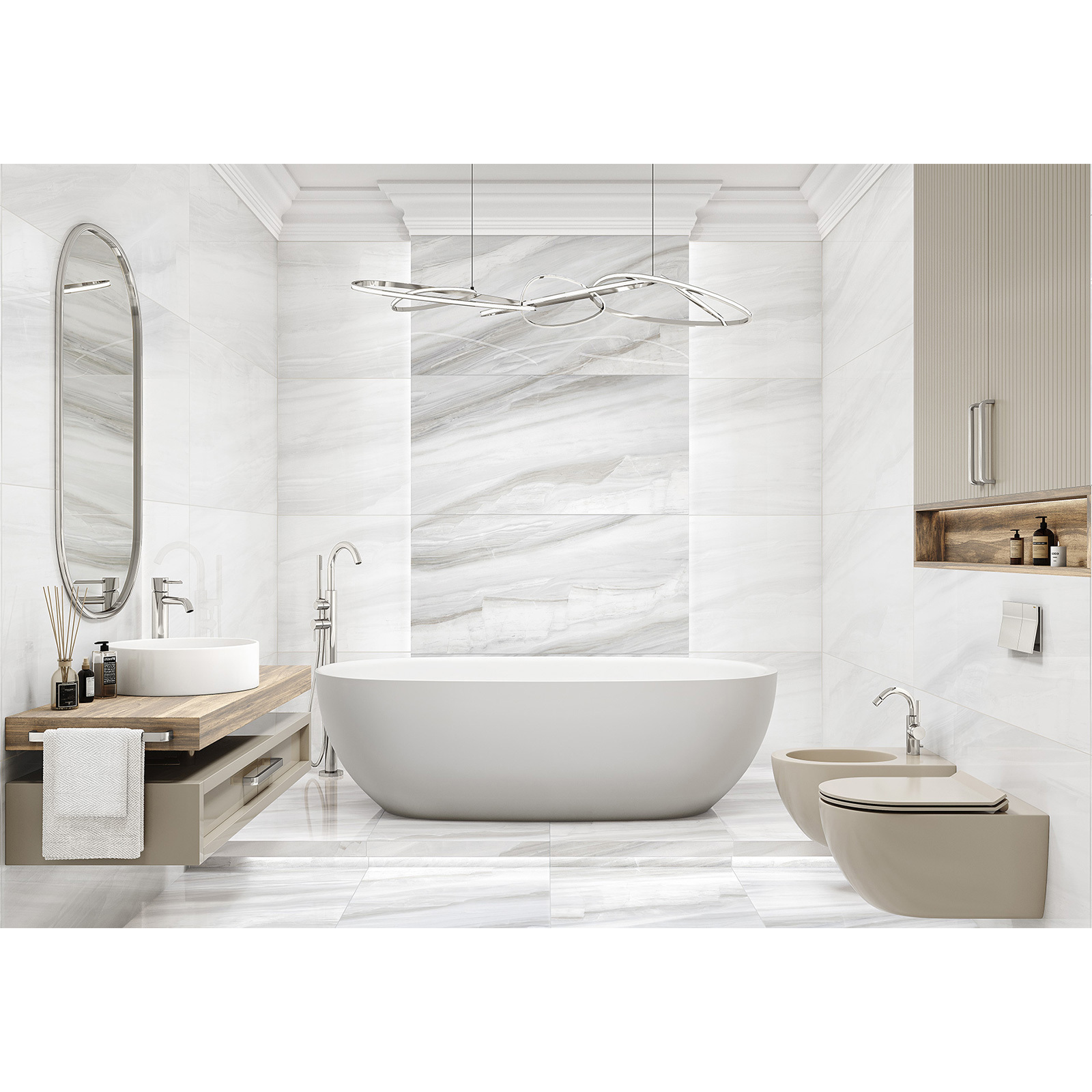 Изображение товара Керамогранит Lcm Barcelo White 60х120 см, глянцевый, под мрамор, Италия