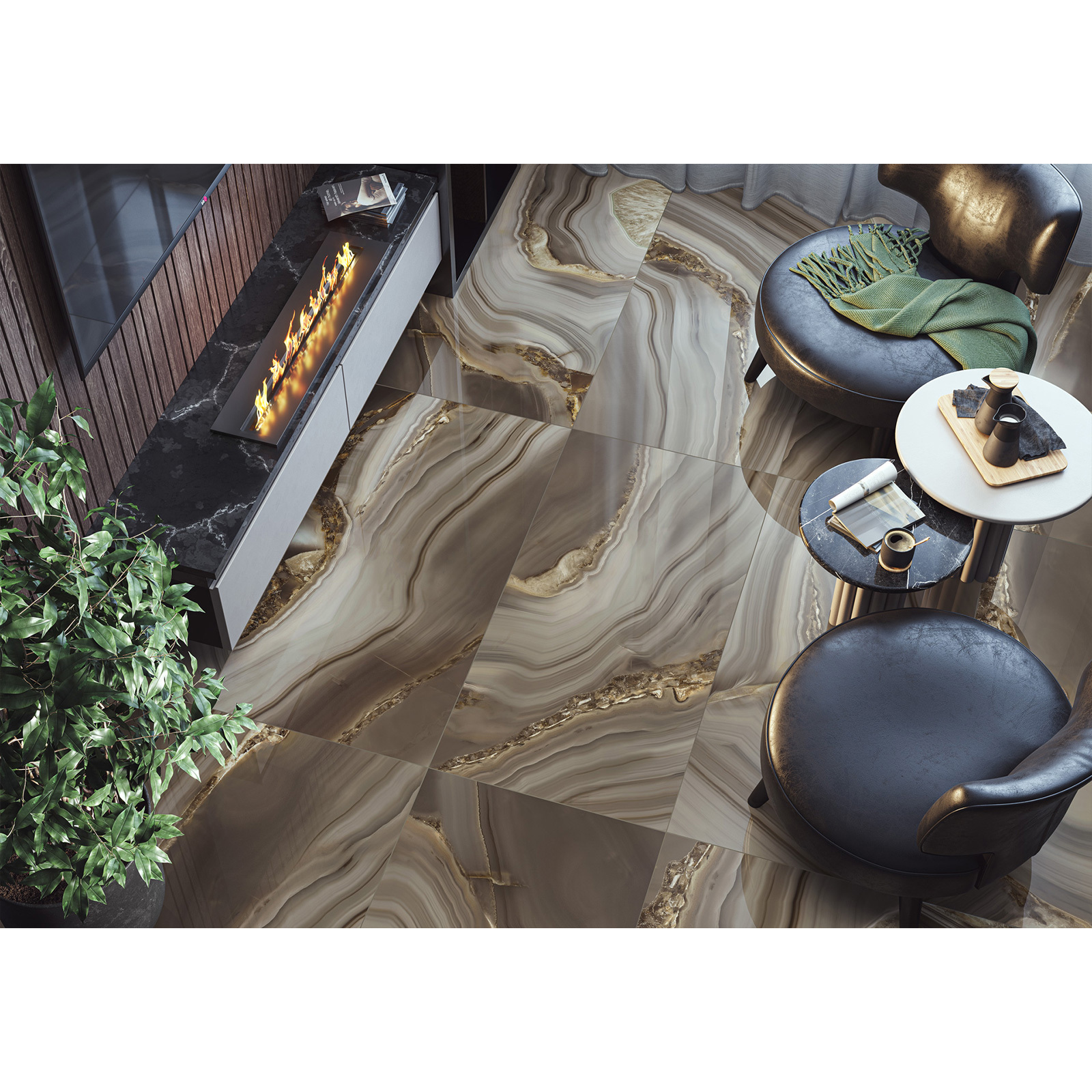 Изображение товара Керамогранит Lcm Wow brown 60120WOW21HG 60x120см цвет коричневый