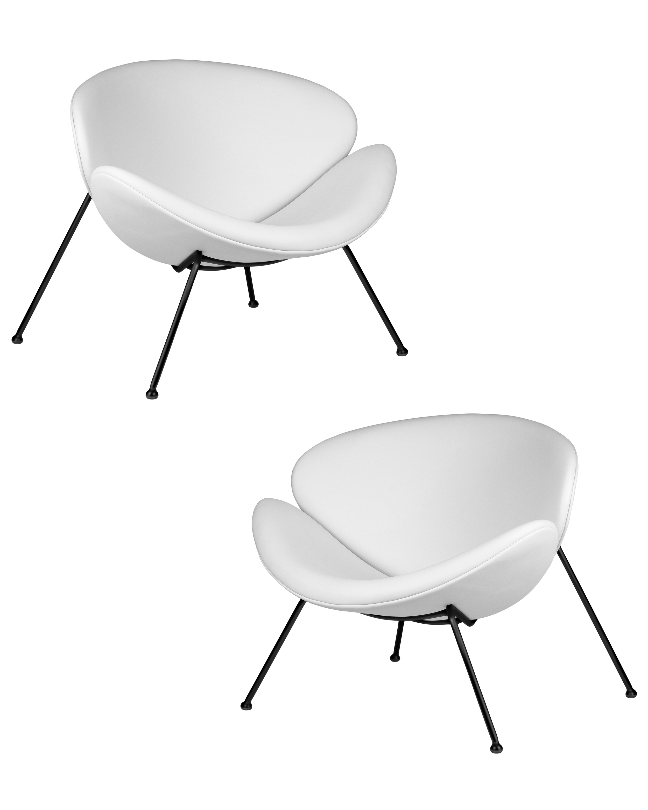 Изображение товара Комплект кресел 2 шт Dobrin Emily LMO-72 81x72x78 см искусственная кожа цвет белый