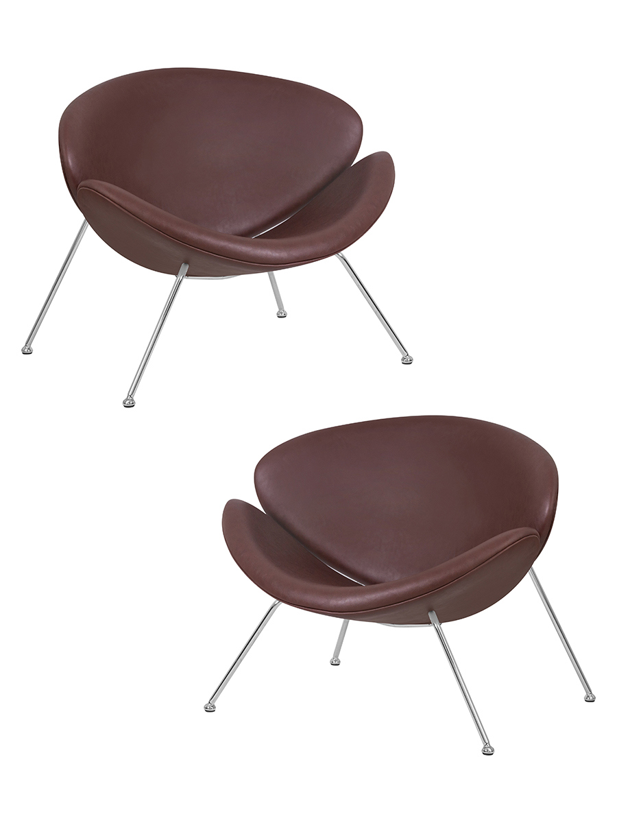 Изображение товара Набор кресел 2 шт Dobrin Emily 81x72x78 см винил цвет коричневый