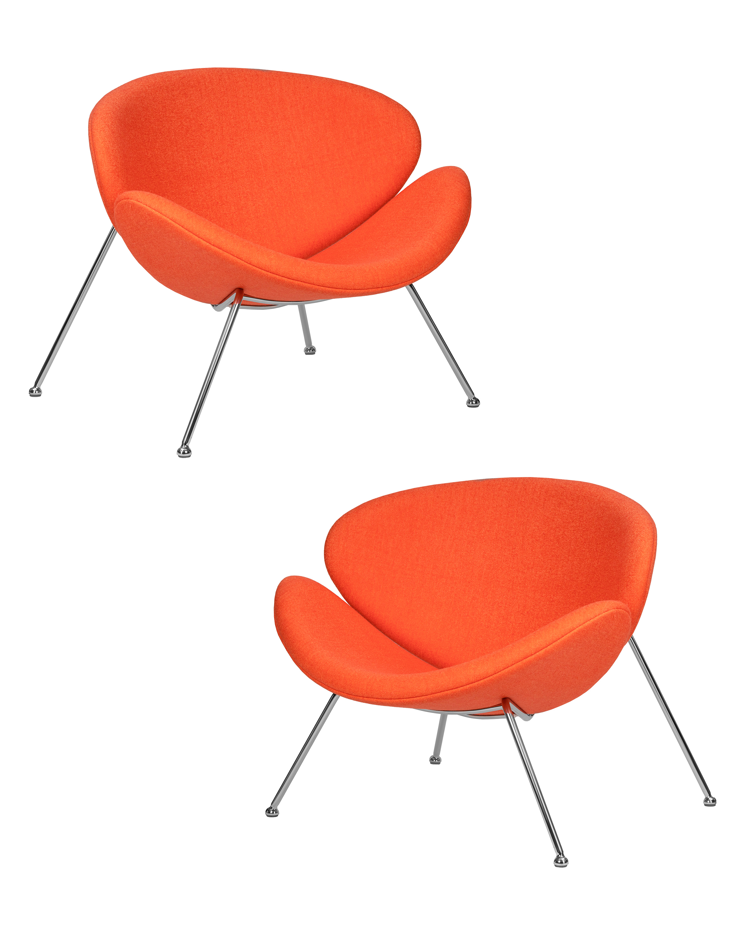 Изображение товара Комплект кресел 2 шт Dobrin Emily Lmo 81x72x78 см ткань цвет оранжевый