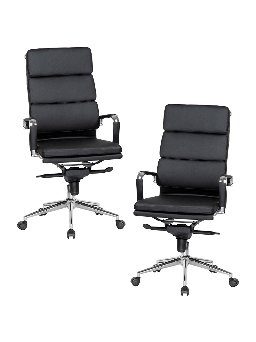 Изображение товара Набор офисных кресел Dobrin Arnold 2 шт черное искусственная кожа регулировка