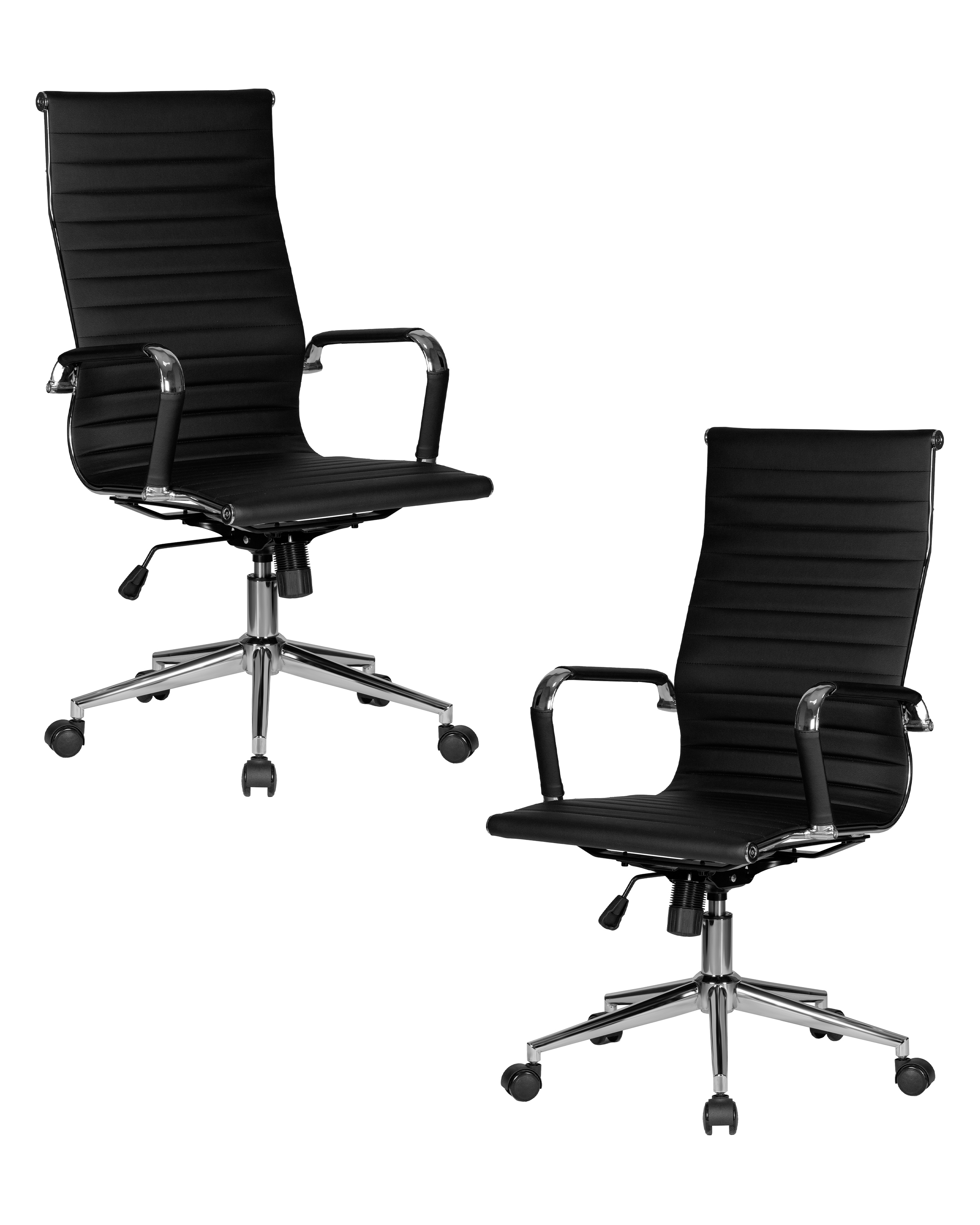 Изображение товара Комплект офисных кресел 2 шт Dobrin Clark simple lmr-101b 68x115x68 см искусственная кожа цвет черный