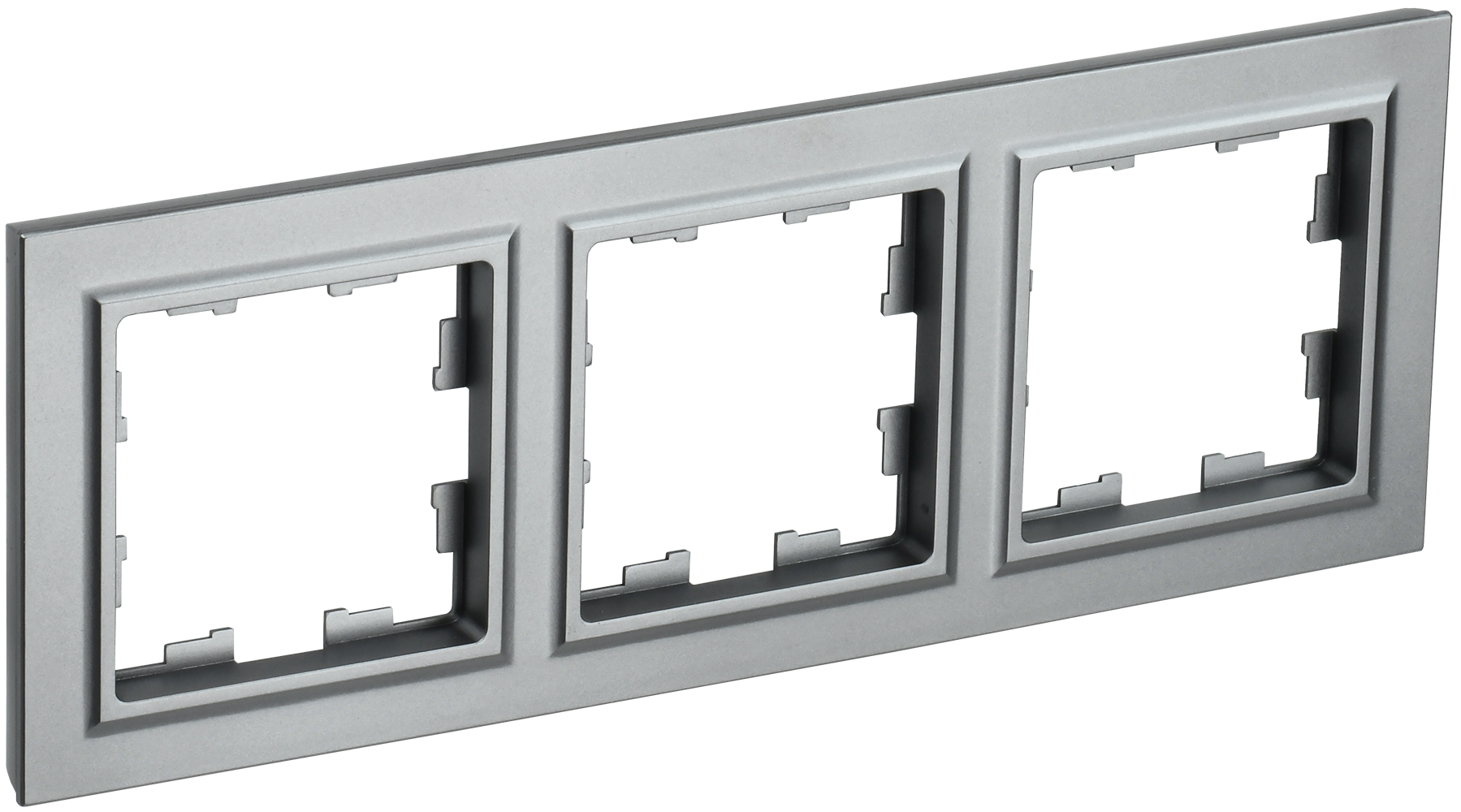 Изображение товара Рамка для розеток и выключателей Iek Brite 3 поста цвет нержавеющая сталь