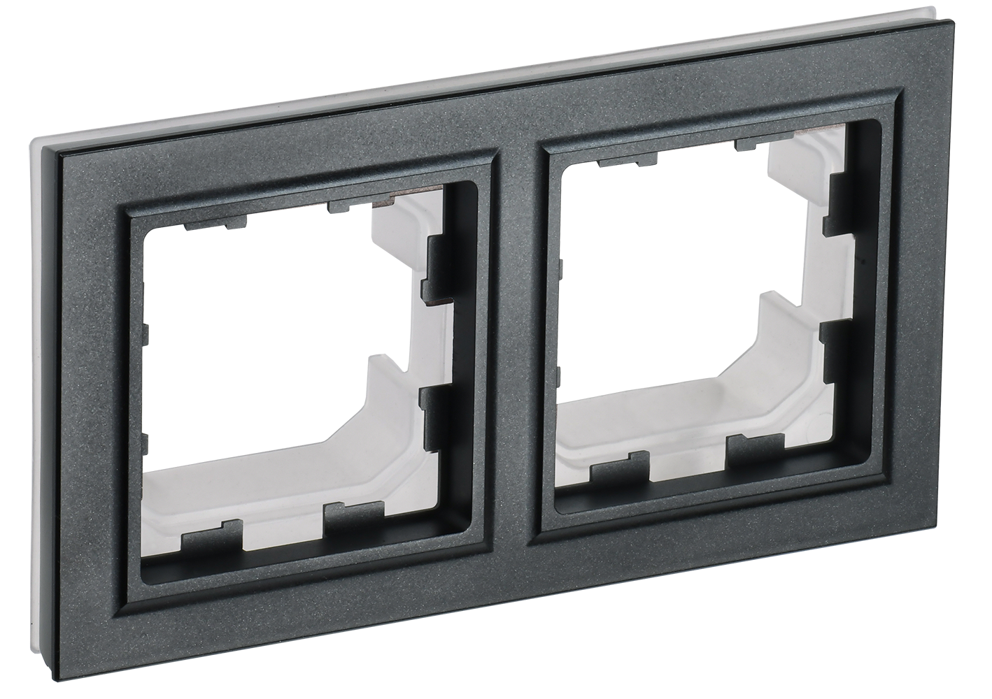 Изображение товара Рамка для розеток и выключателей Iek Brite BR-M22-44-K02 2 поста цвет черный Изображение товара Рамка для розеток и выключателей Iek Brite BR-M22-44-K02 2 поста цвет черный
