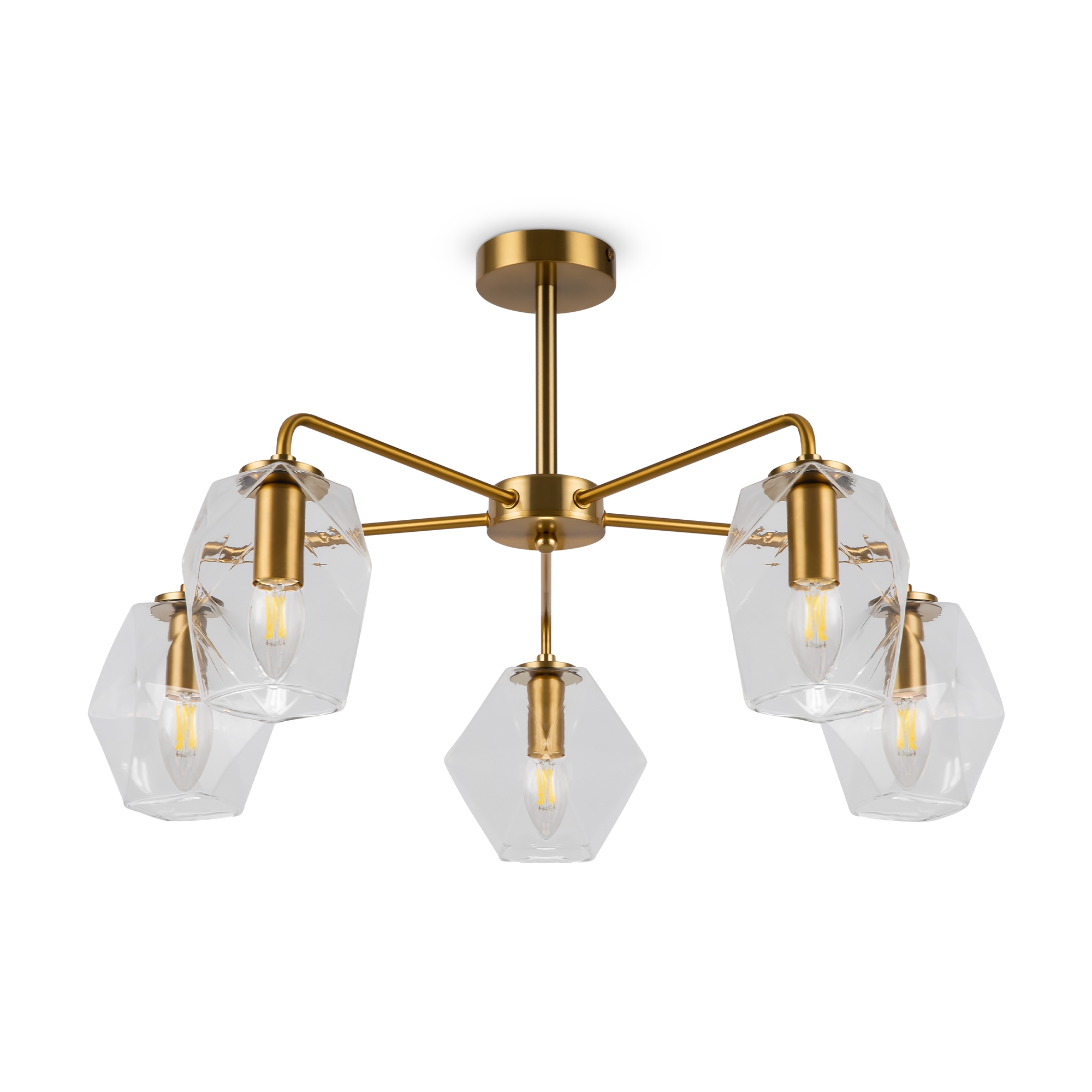 Изображение товара Люстра на штанге Freya Dimension Fr5177pl-05bs 5 ламп 20 м² цвет латунь