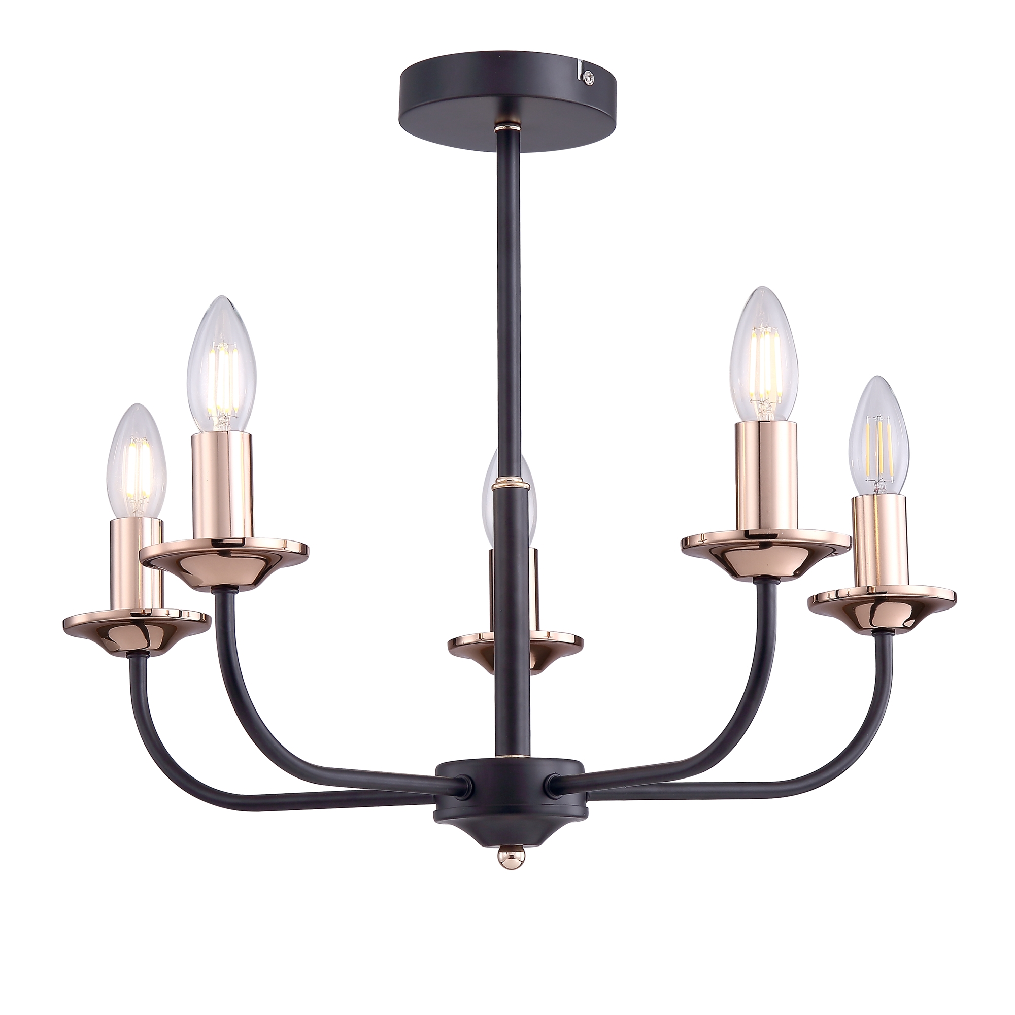 Изображение товара Люстра на штанге Freya New series 010 5 ламп черная для гостиной и спальни