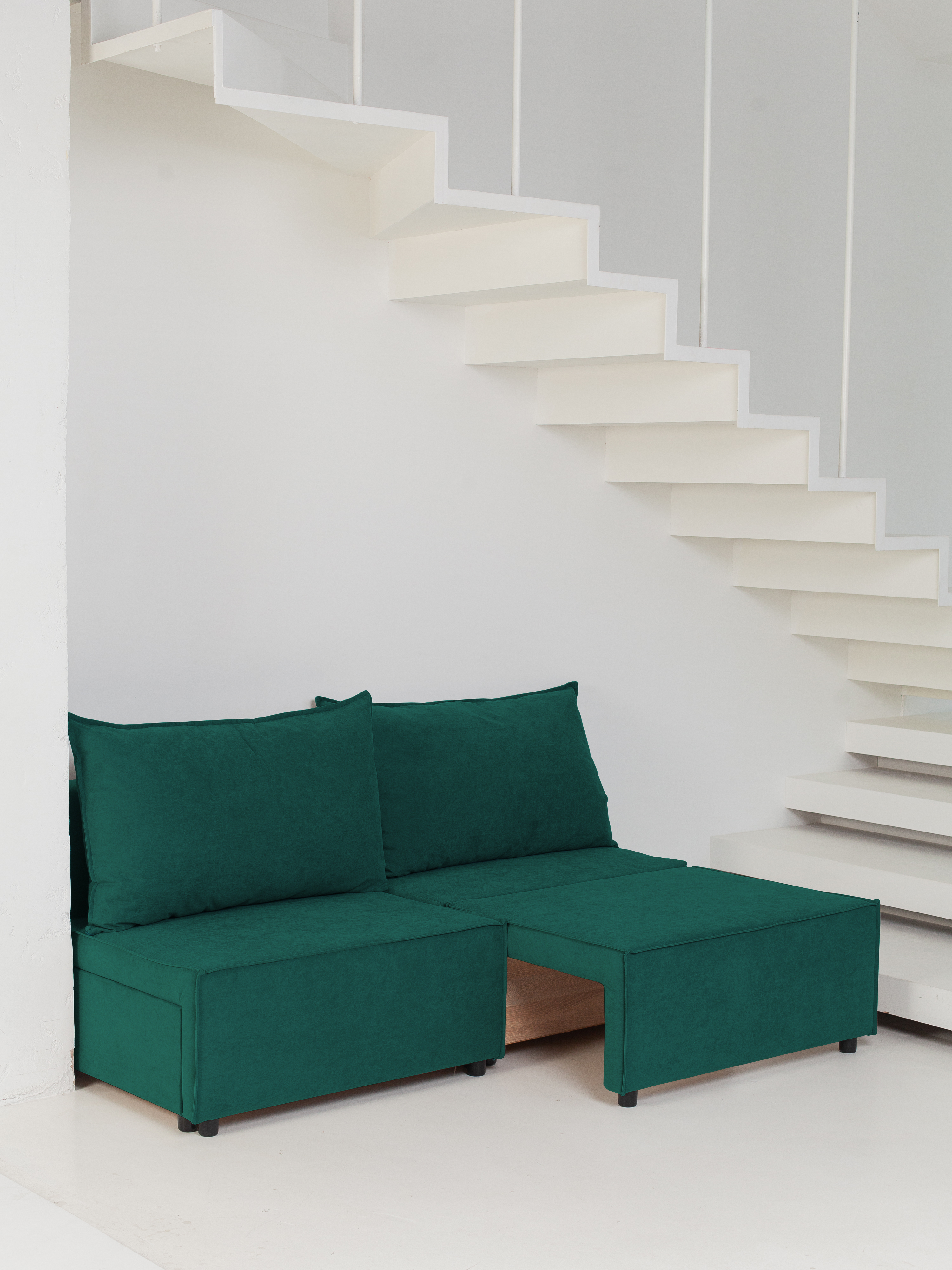 Изображение товара Диван раскладной Cityhd 188x94x75 см велюр зеленый современный